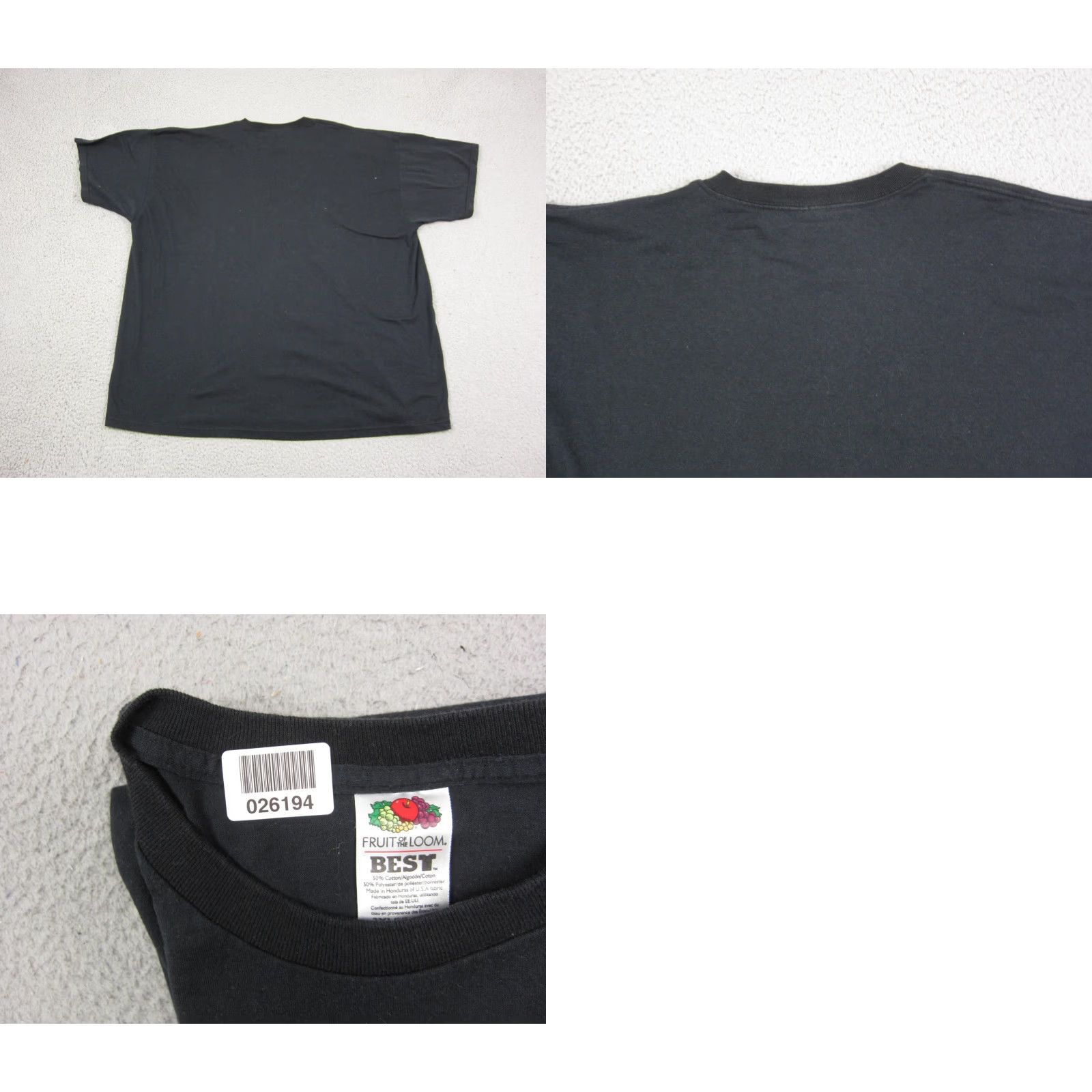 Fruit Of The Loom VINTAGE Fruit of the Loom Shirt Mens 3XL Black Pocket Crew Neck 90s Vintage 3XL Mens Shirt Pockets Comfort Knit Cotton Polyester Shirt Size US XXL / EU 58 / 5 - 9 Thumbnail
