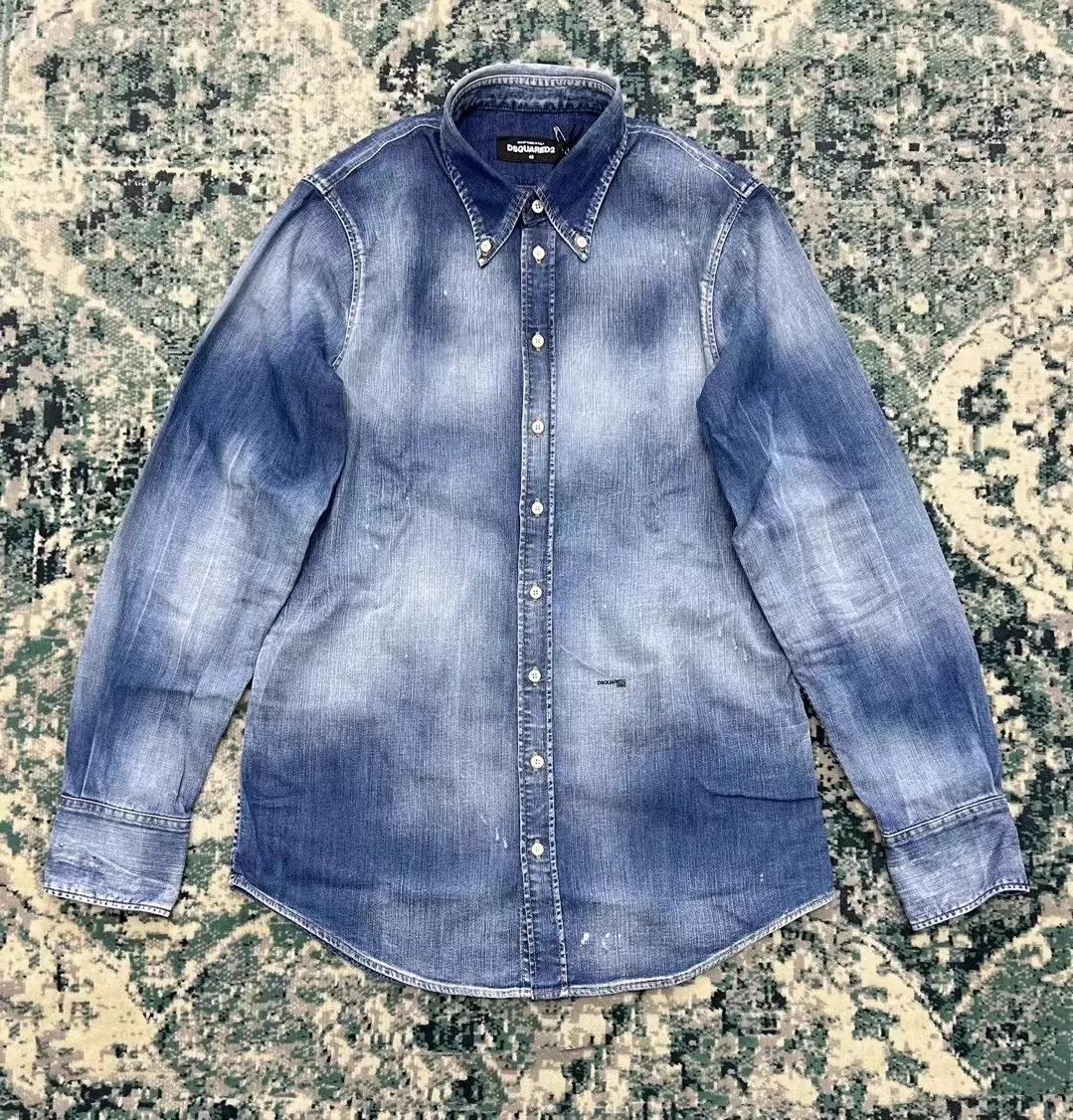 Dsquared2 Dsquared2 2022FW Slim Blue Denim Shirt 46-48-50 Size US S / EU 44-46 / 1 - 2 Thumbnail