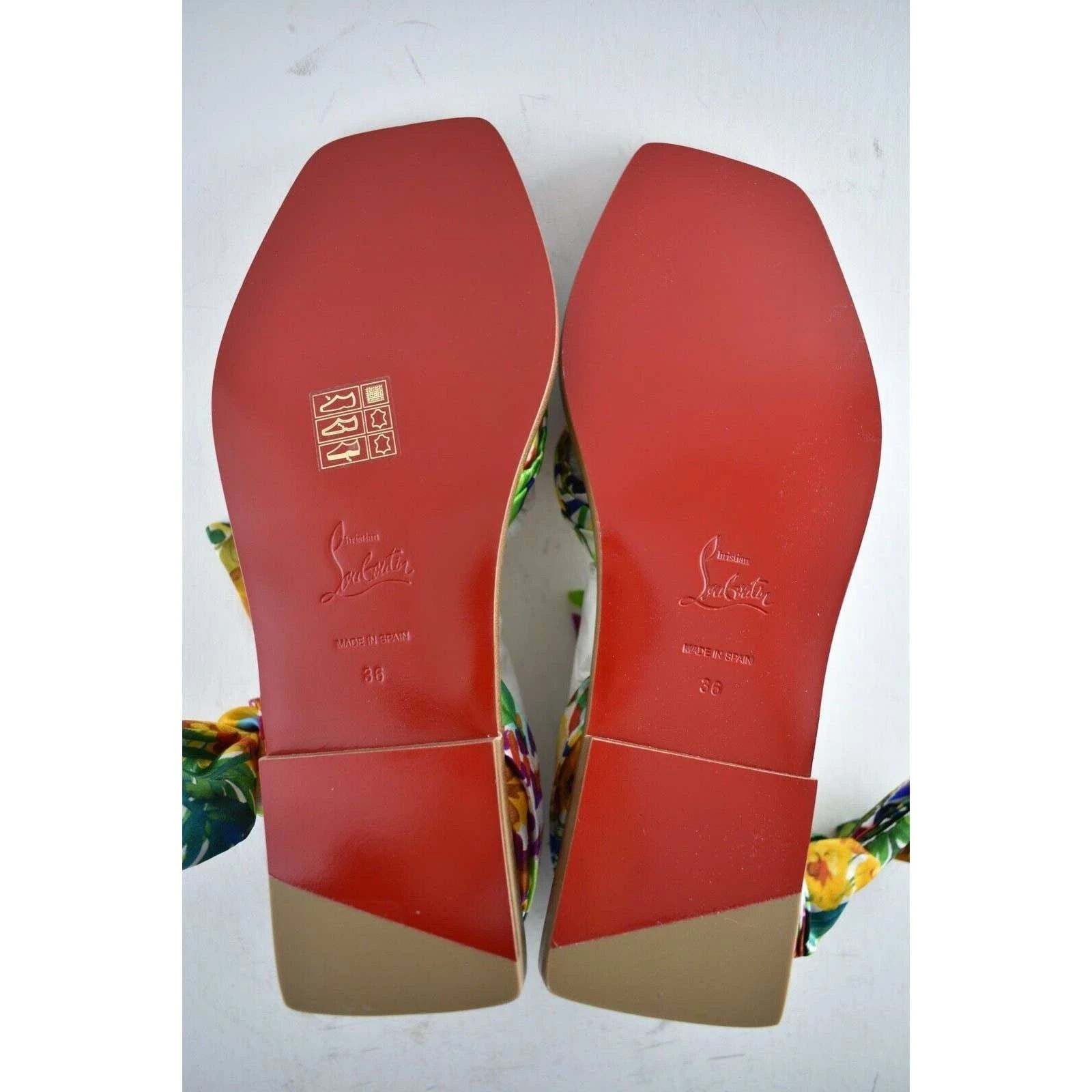 Christian Louboutin Christian Louboutin Niloofar Flat Satin Lace Up Tie Floral Size US 6 / IT 36 - 12 Thumbnail