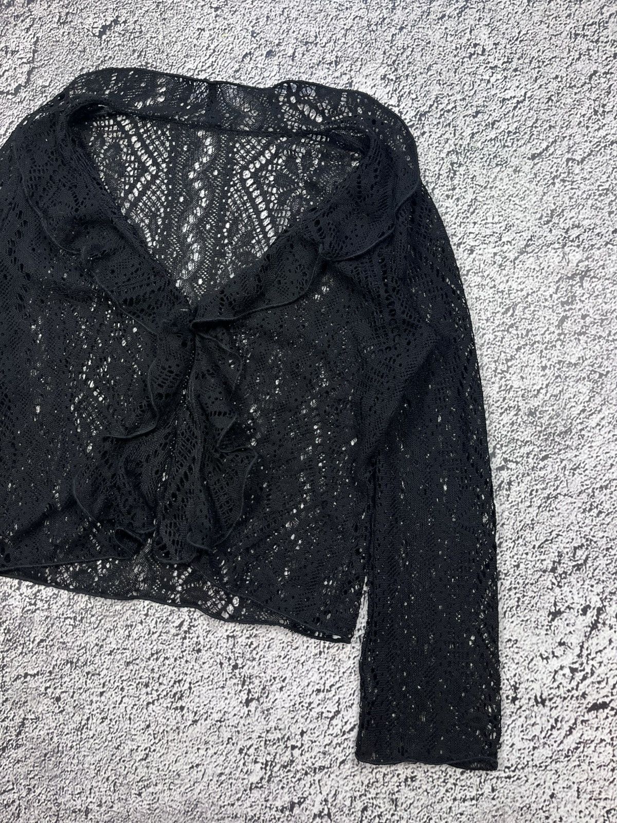 Vintage Vintage AvantGarde Knitted Mesh Cardigan Gothic Size M / US 6-8 / IT 42-44 - 3 Thumbnail