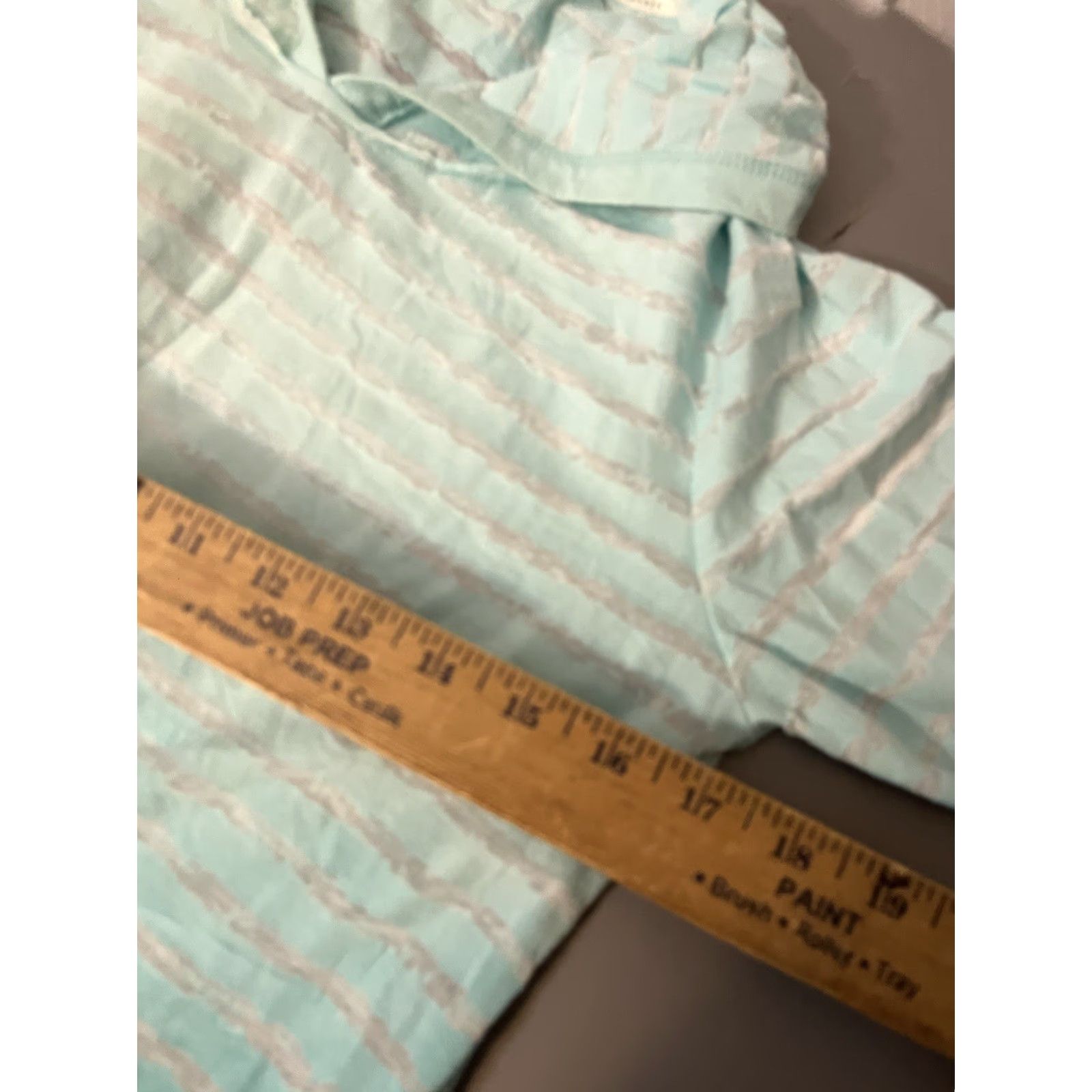 Calvin Klein Calvin Klein Performance Long Sleeve Shirt Teal Striped Medium Womens T-Shirt Pullover Hooded Quick Dry Running & Jogging, Walking, Yoga - 90s? Size M / US 6-8 / IT 42-44 - 5 Thumbnail