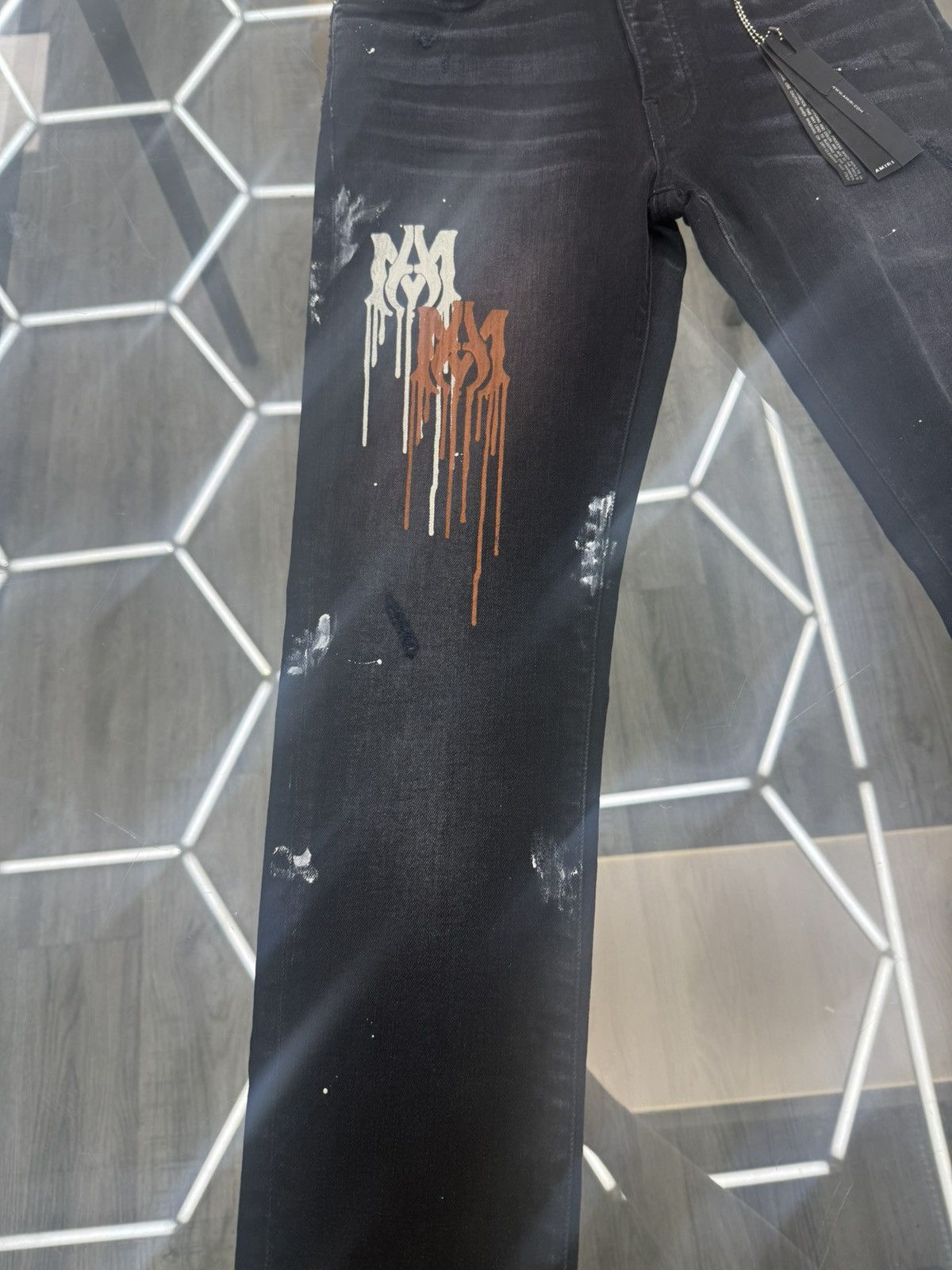 Amiri Brand New Amiri - MA Drip Denim (Aged Black) Size US 32 / EU 48 - 2 Thumbnail