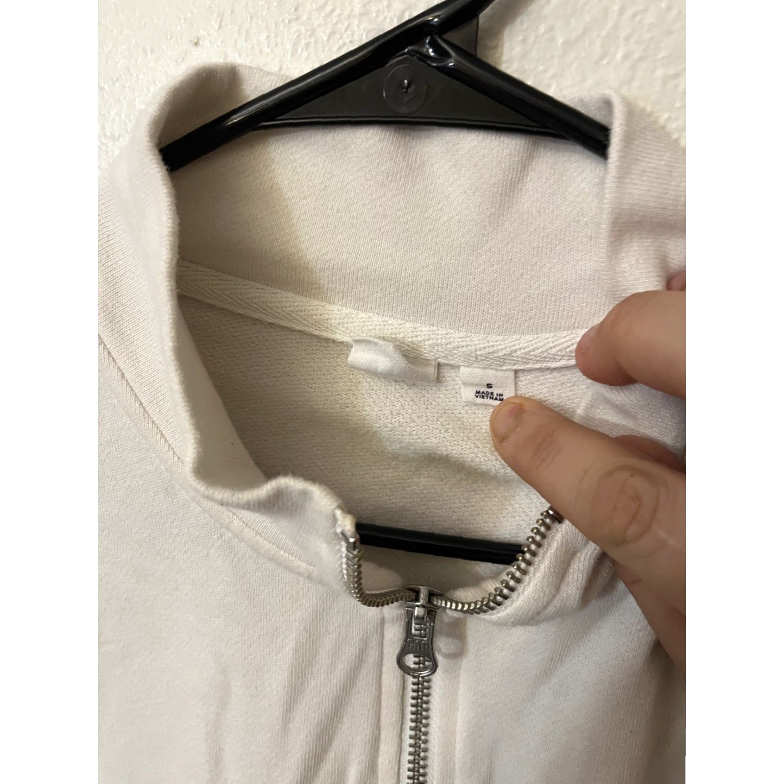 Gap Gap White 1/4 Zip Sweater Small Women Cropped Size S / US 4 / IT 40 - 2 Thumbnail