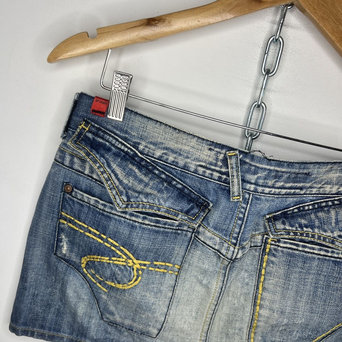Japanese Brand Vintage Miss Sixty Style Mini Skirt Oldmoney Denim Jeans Y2K Size 26" / US 2 / IT 38 - 7 Thumbnail