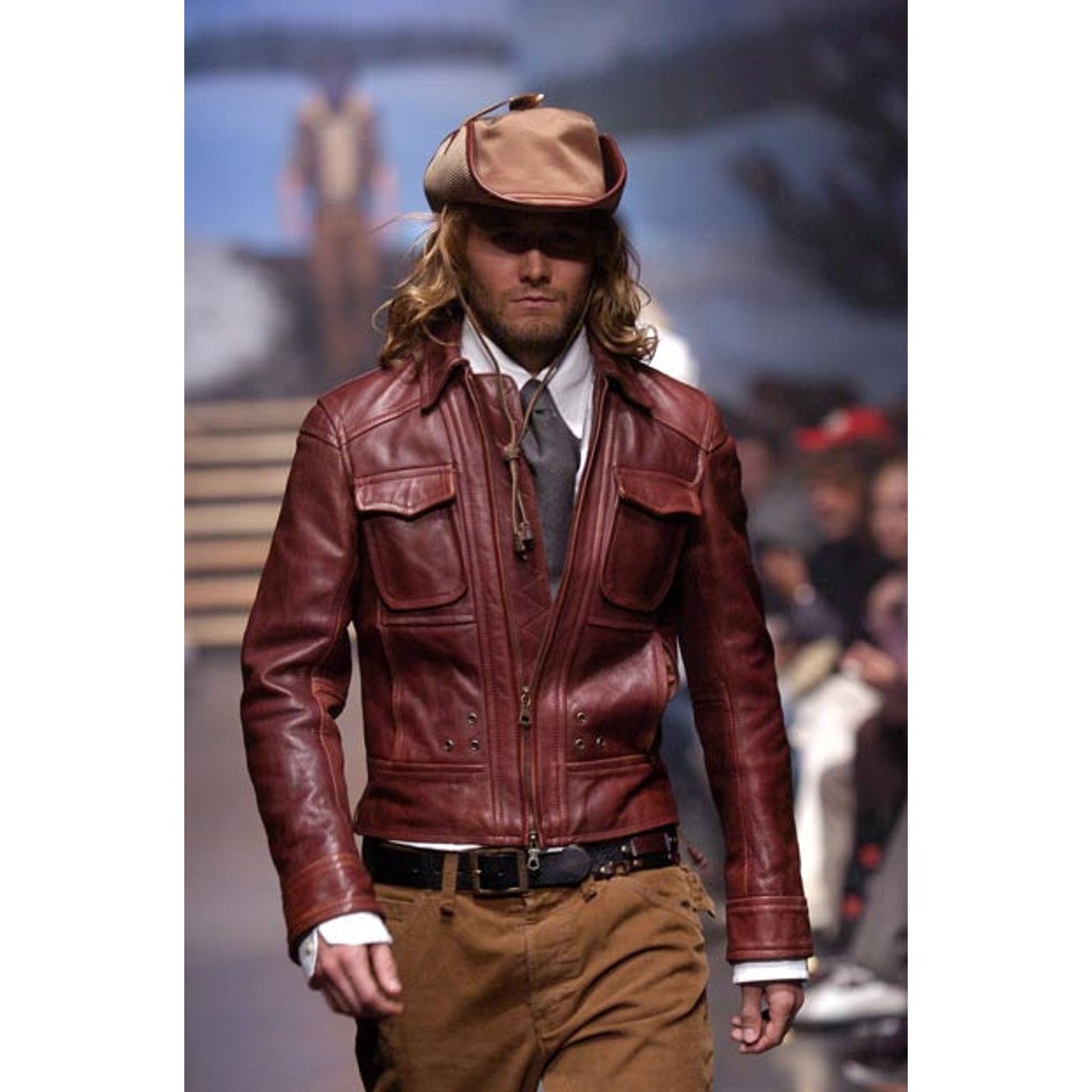 Dsquared2 A/W2004 Dsquared2 runway faded leather jacket Size US L / EU 52-54 / 3 - 2 Thumbnail
