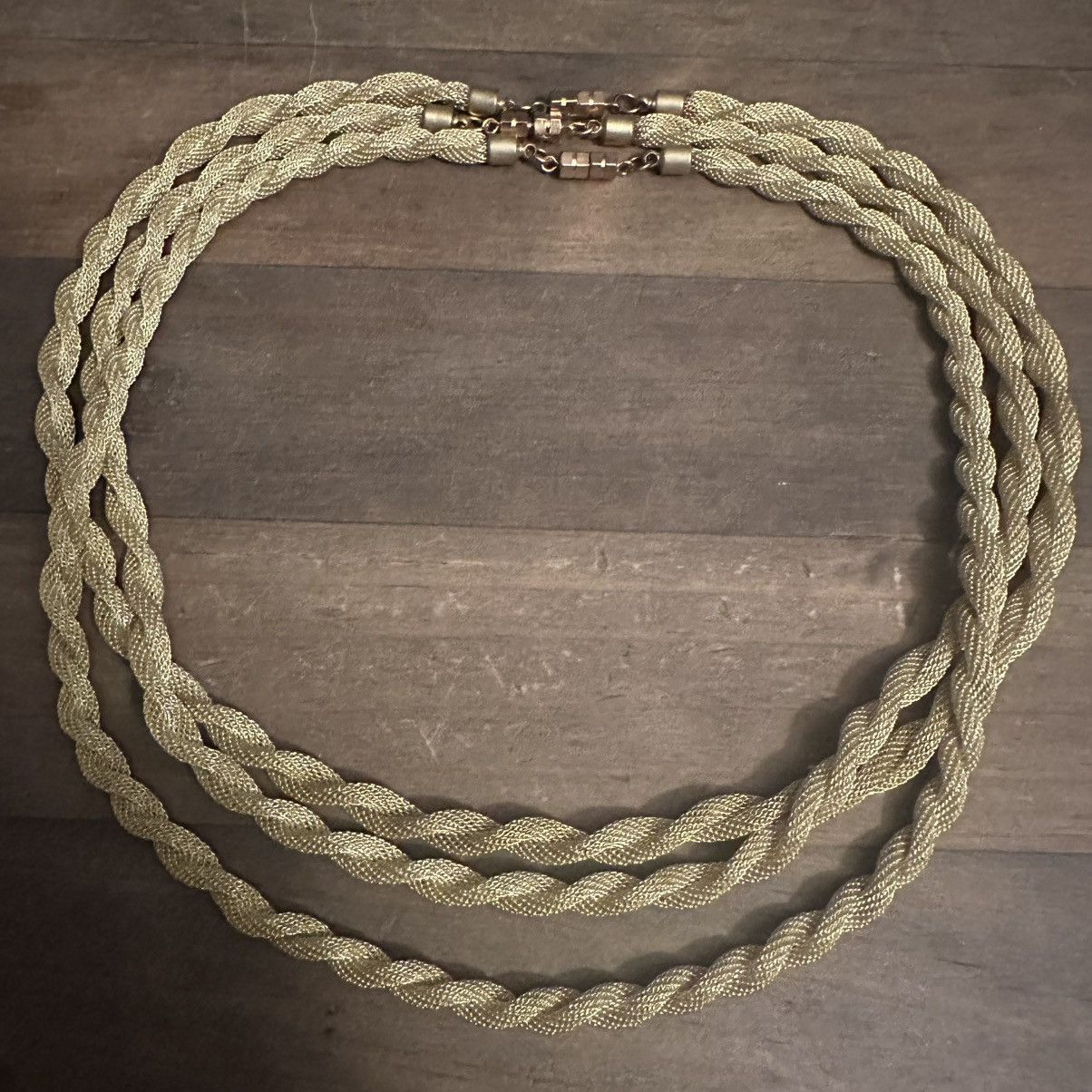 Vintage Vintage gold tone mesh rope chain necklace set Size ONE SIZE - 2 Thumbnail