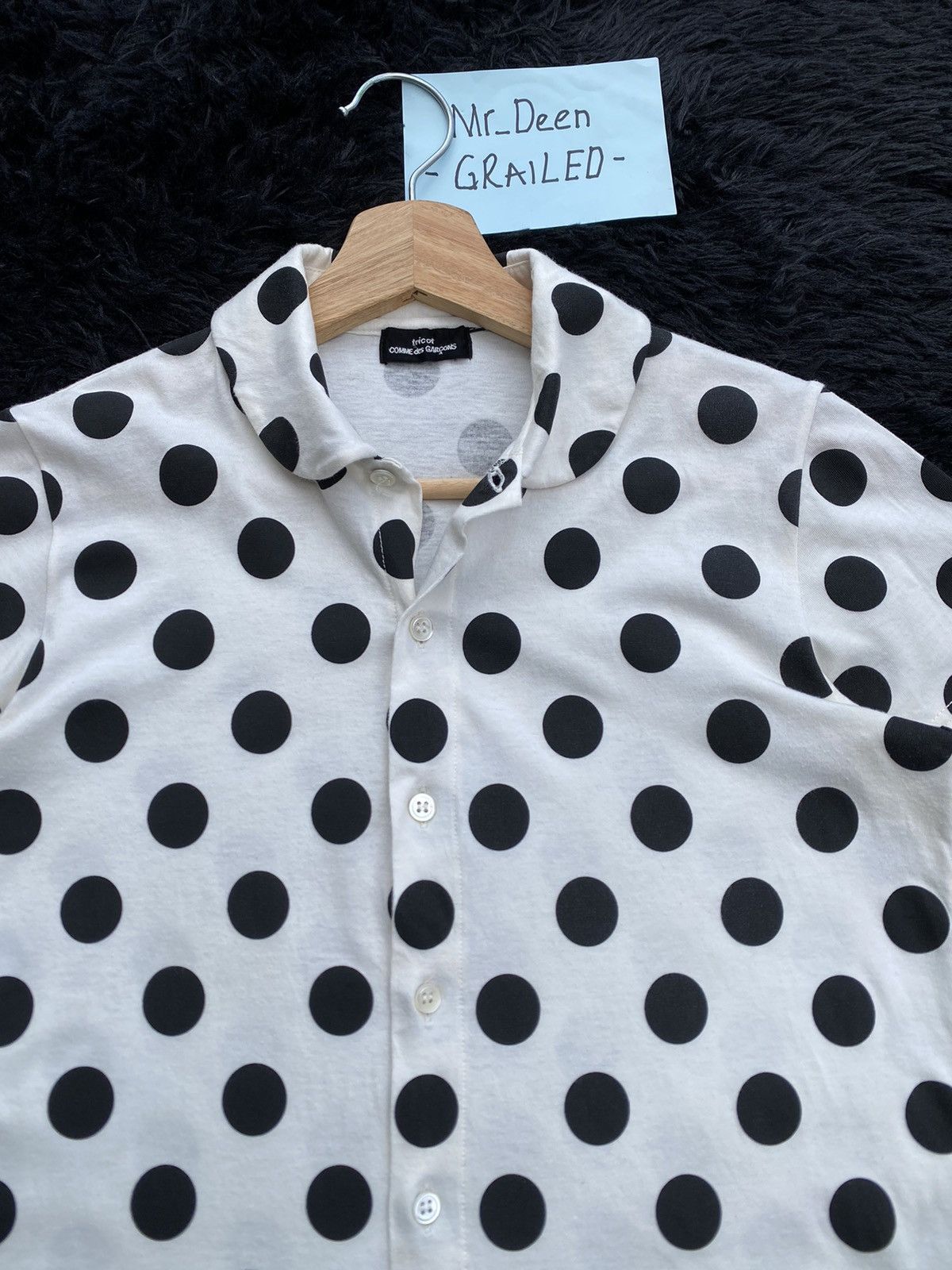 Rare tricot Comme Des Garcons CDG AD2006 Polka Dots Shirt