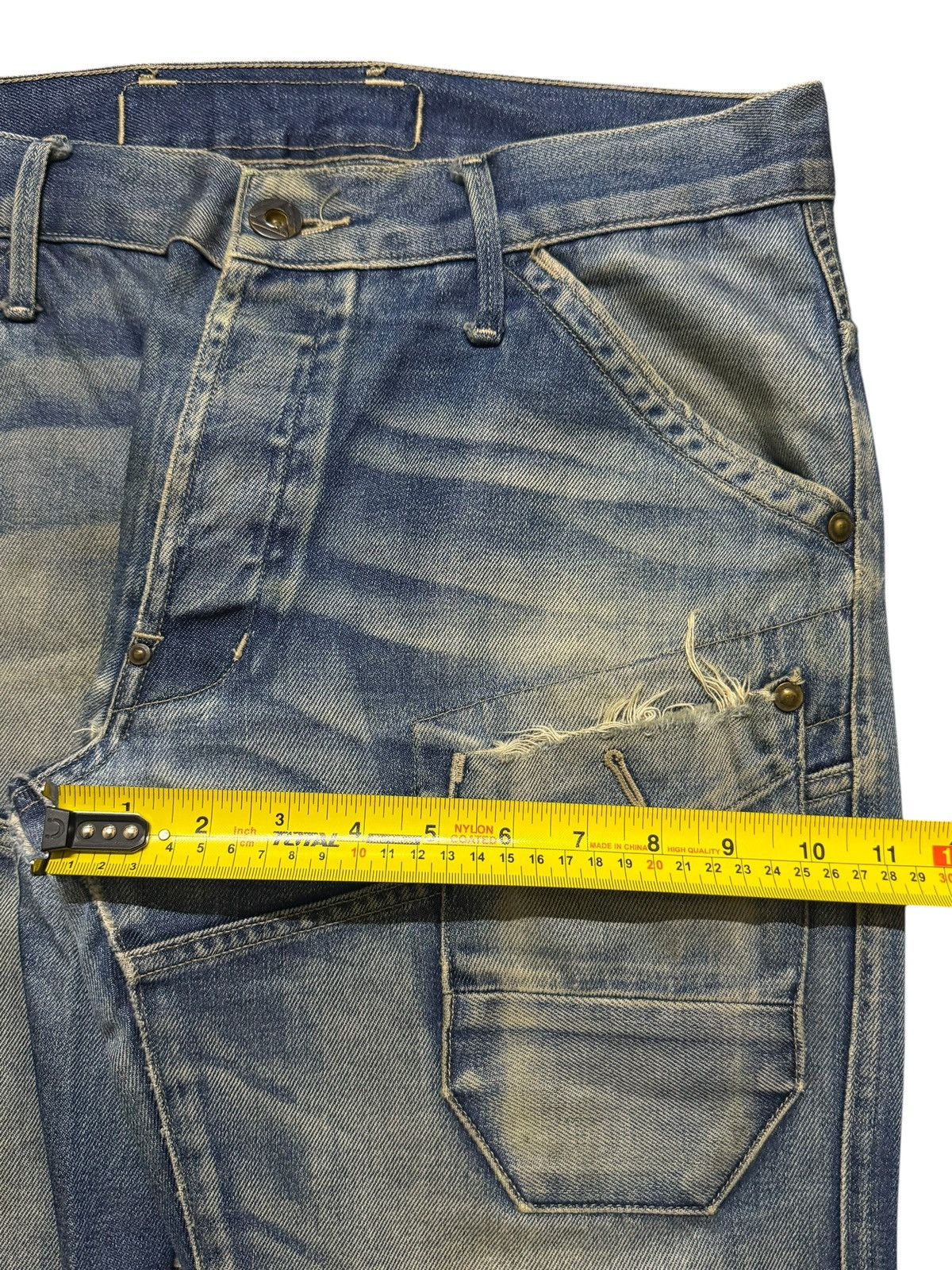 G-Star Vintage Y2K Gstar Raw Blue Faded Wash Avant Garde Style Jean Size US 33 - 12 Thumbnail