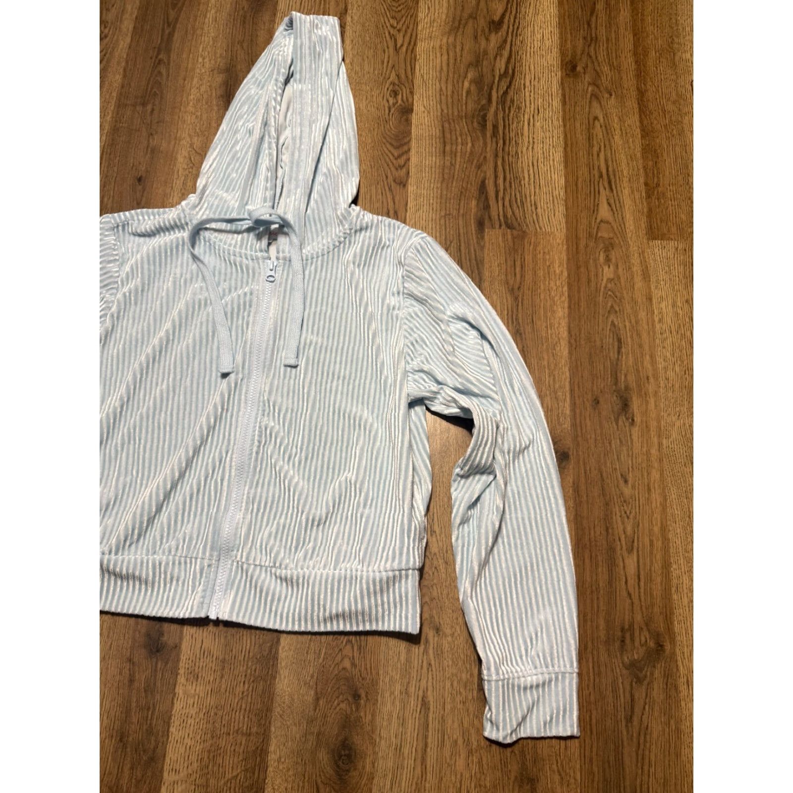 Vintage Colsie Sweatshirt Women's Small Blue Full Zip Drawstring Long Sleeve Size S / US 4 / IT 40 - 4 Thumbnail