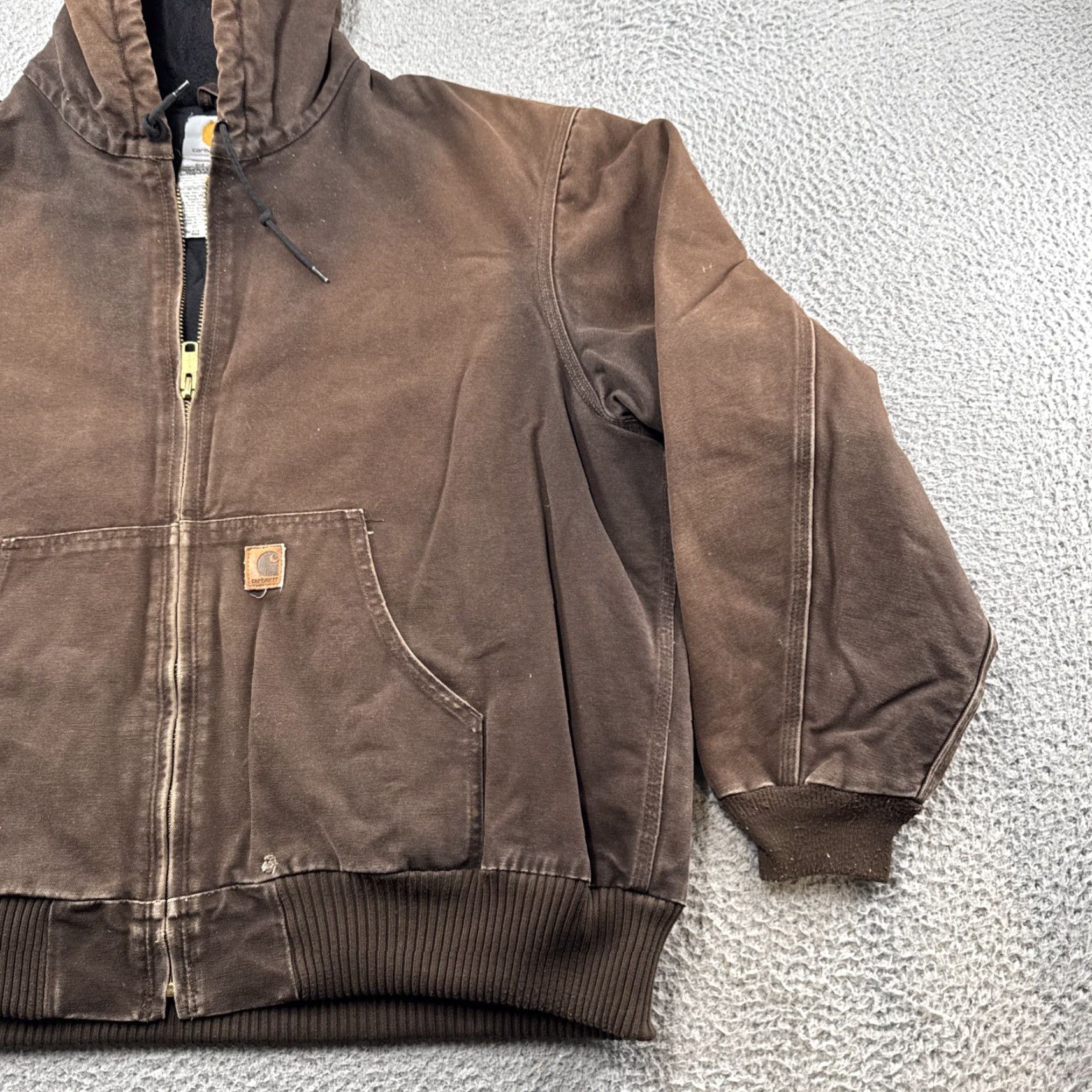 Carhartt VINTAGE Carhartt Jacket Mens Canvas 2XL Brown Hooded Insulated J130-DKB Size US XXL / EU 58 / 5 - 2 Thumbnail