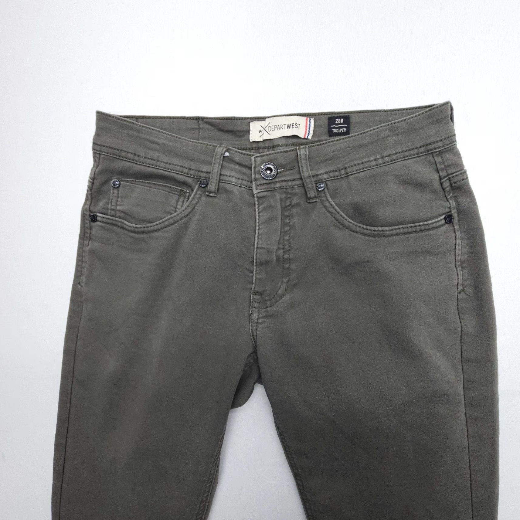 Vintage Departwest Jeans Slim Straight 28 Green 30" Inseam Regular Men's 5-Pocket Vintage? No (but vintage field says No). Size US 28 / EU 44 - 3 Thumbnail