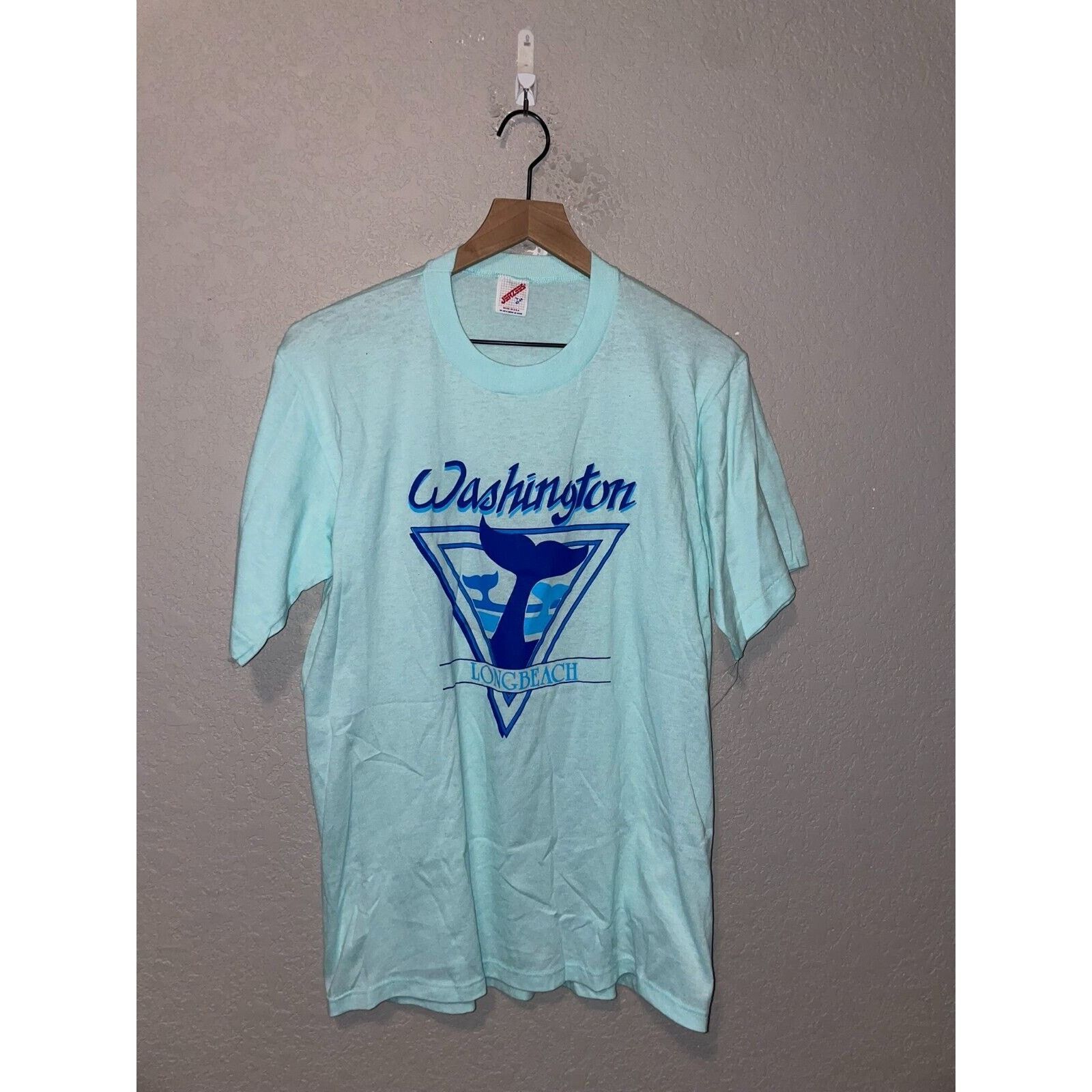 Jerzees Vintage Long Beach Shirt Washington Whale Tail Tee 90s VTG L Size US L / EU 52-54 / 3 - 1 Thumbnail