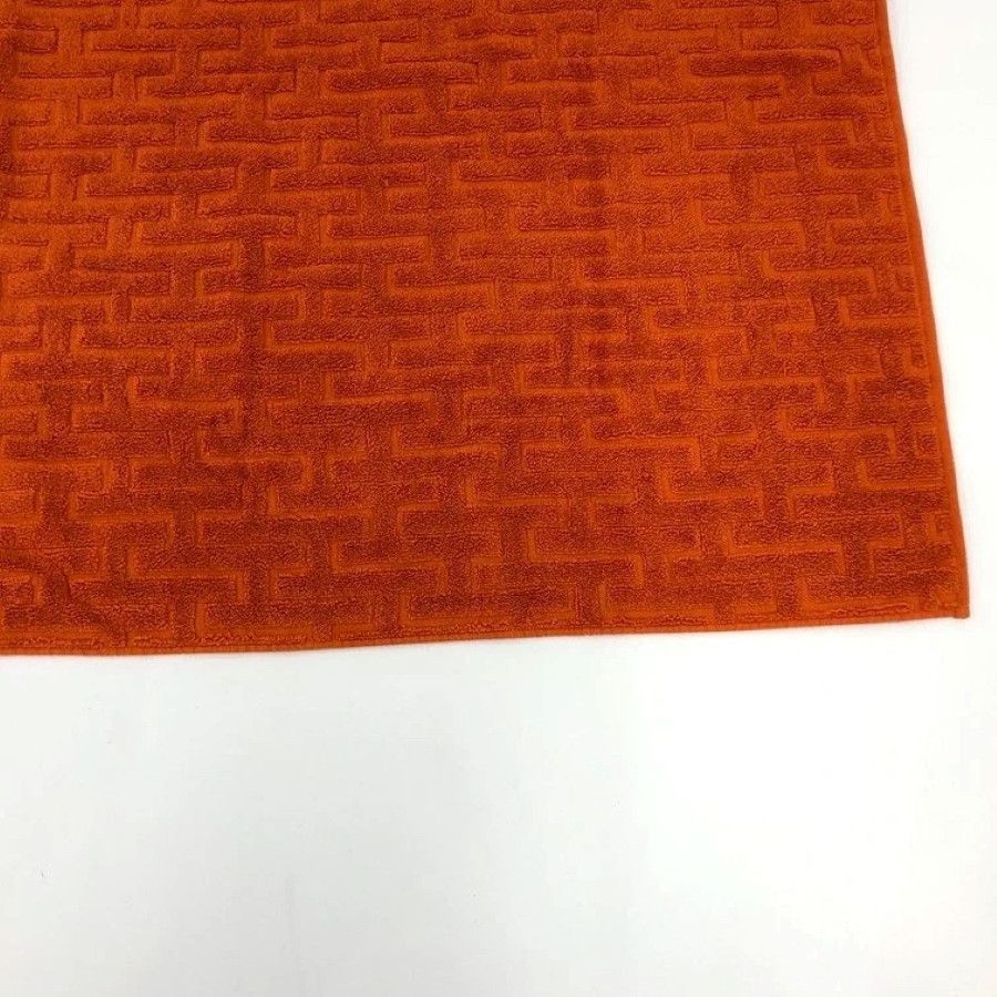 Hermes Hermès Labyrinthe Guest Towel 40x60 cm Orange Cotton Terry Size ONE SIZE - 6 Thumbnail