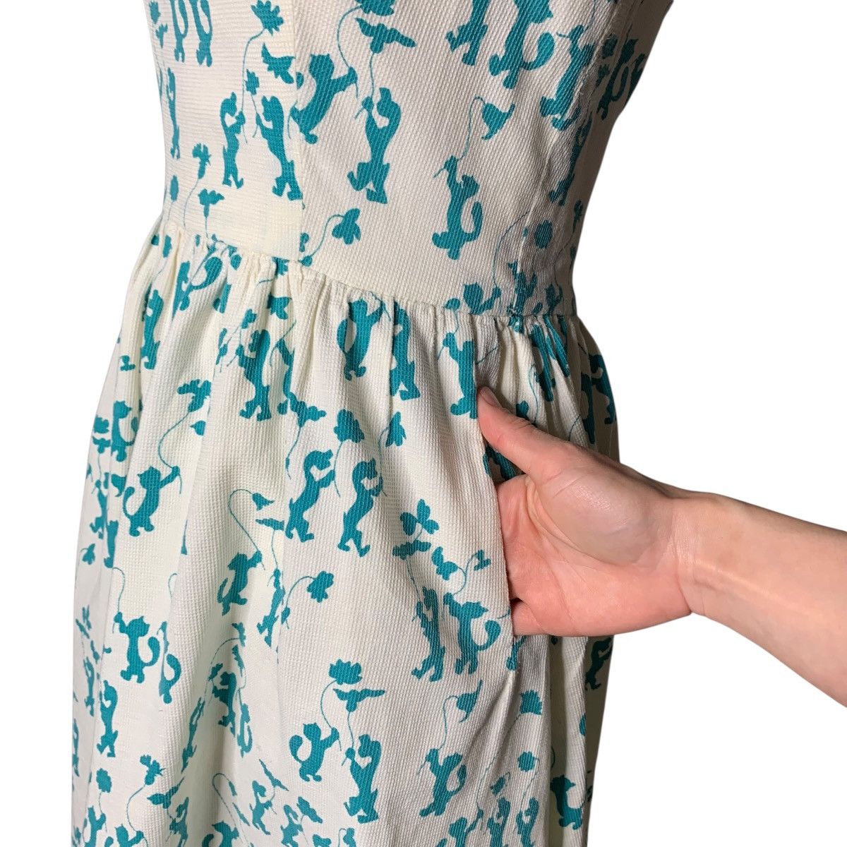 Other Vintage 50/60s Tiger/Lion Circus Novelty Print Dress pockets Size XS / US 0-2 / IT 36-38 - 4 Thumbnail