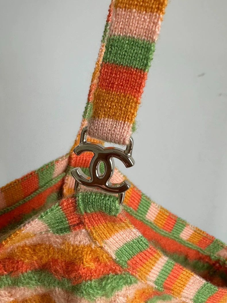Chanel Chanel Orange cashmere striped vest Size XS / US 0-2 / IT 36-38 - 3 Thumbnail