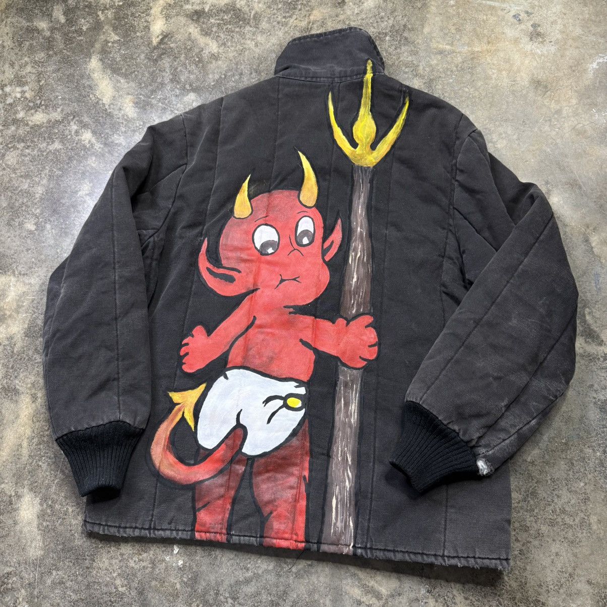 Vintage vintage custom devil carhartt style zip up jacket Size US L / EU 52-54 / 3 - 9 Thumbnail