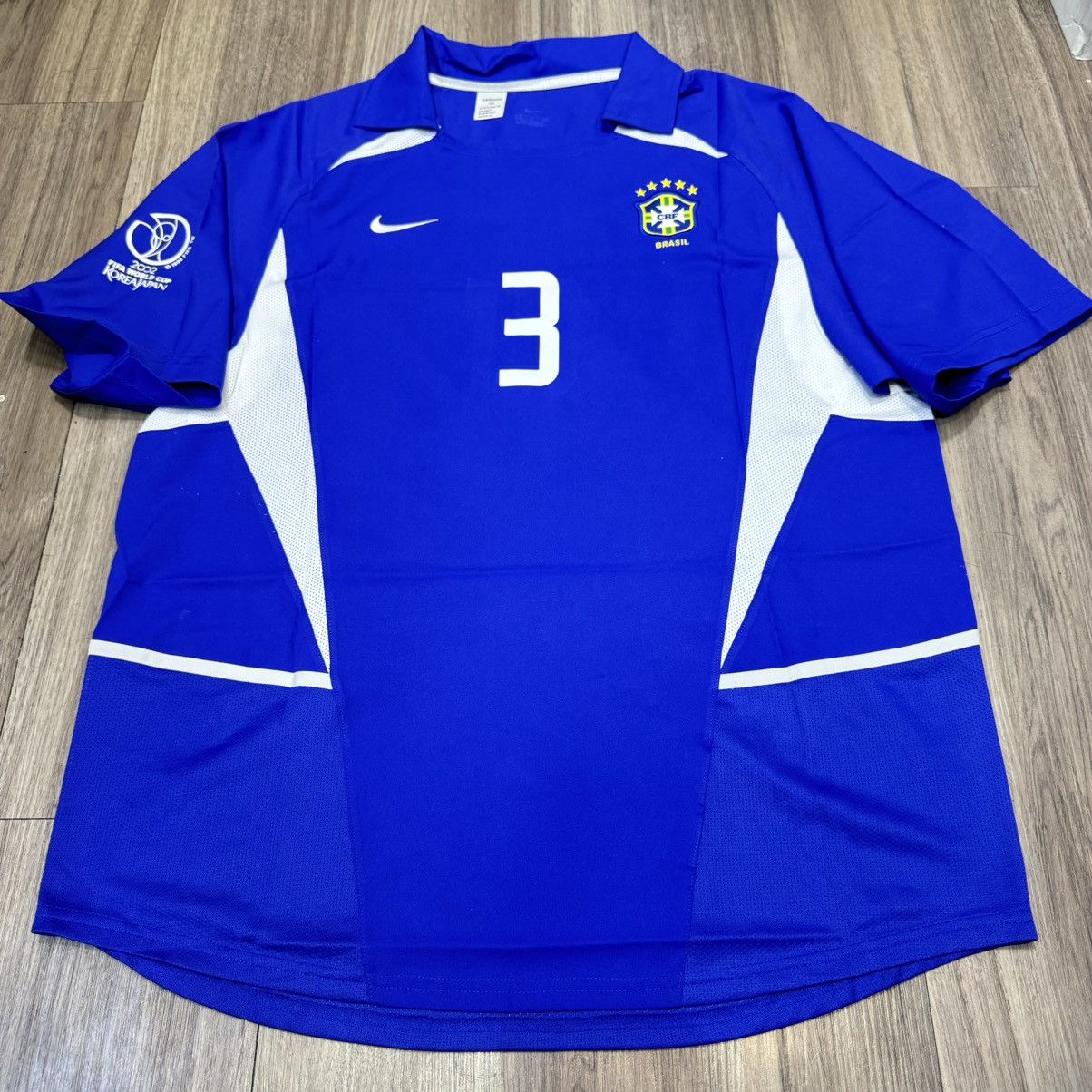 Nike Brazil world cup 2002 away shirt #3 Lucio Size US XL / EU 56 / 4 - 1 Thumbnail