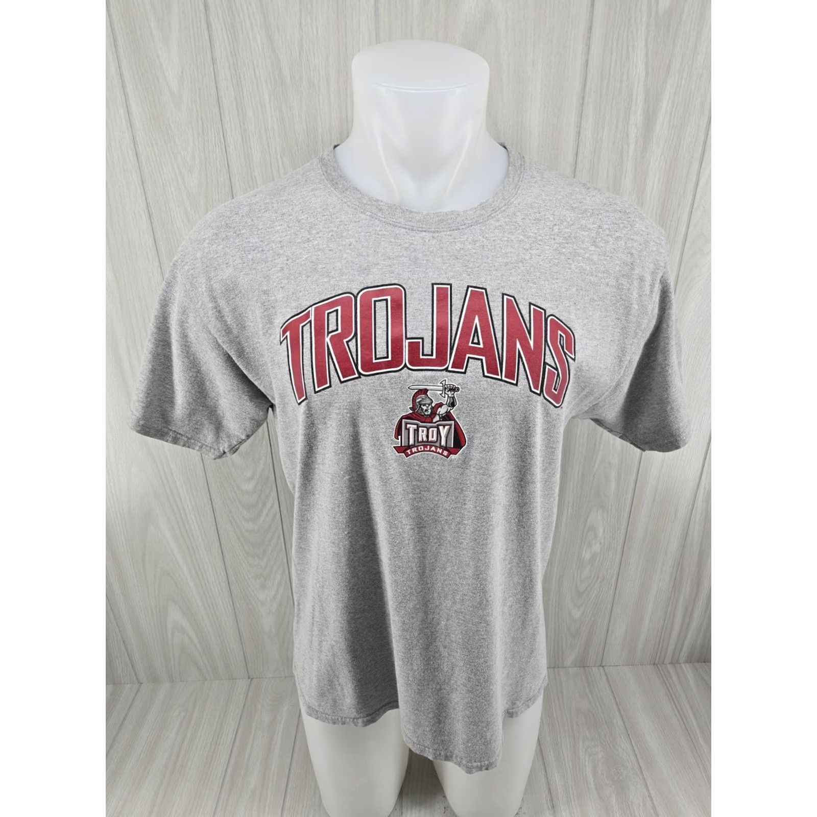 Russell Athletic VINTAGE Russell Athletic Troy Trojans Adult Large Shirt Gray Sports logo Crew Neck Short Sleeve Men Mens Size US L / EU 52-54 / 3 - 2 Thumbnail
