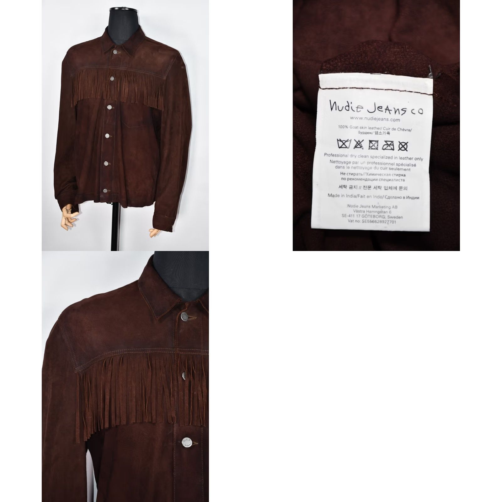 Nudie Jeans Nudie Jeans Ronny Leather Western Men's Shirt Jacket XL Brown Vintage? No Size US XL / EU 56 / 4 - 9 Thumbnail