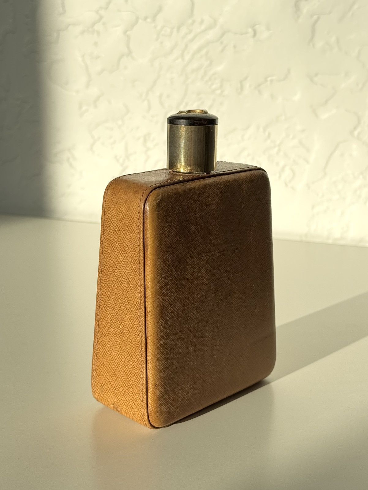 ★0% TAX★ 1980S GUCCI BAR LIQUOR LEATHER FLASK WITH BAKELITE