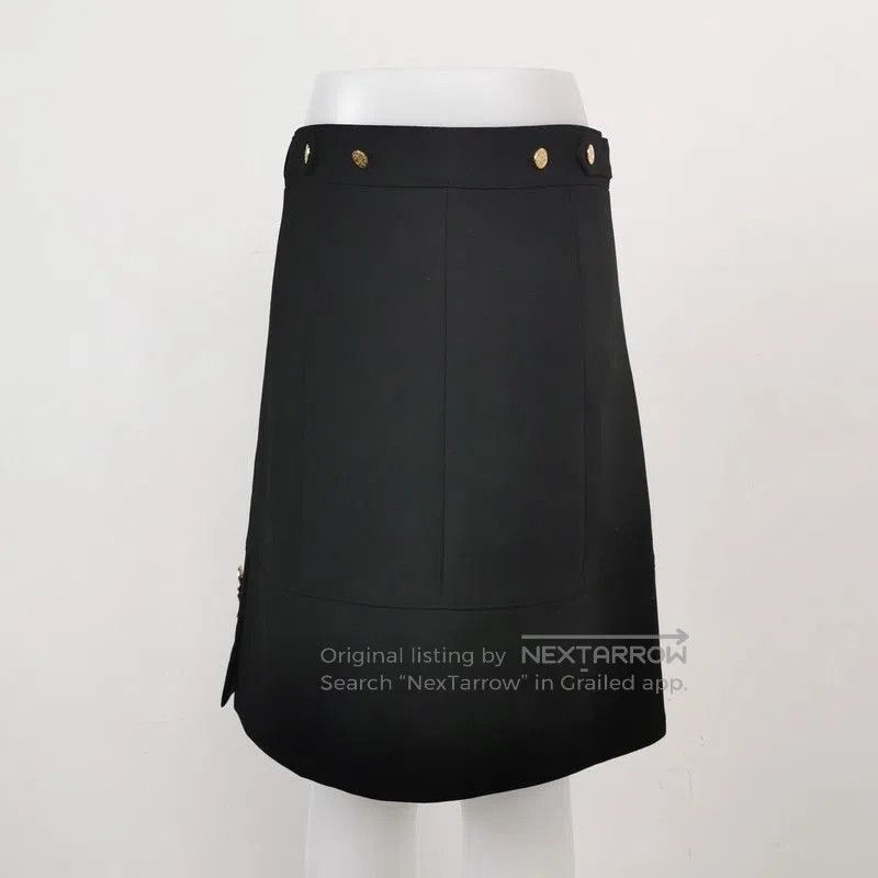 Louis Vuitton Louis Vuitton Black Wool Blend Button Detail Skirt. Size US 36 / EU 52 - 2 Thumbnail