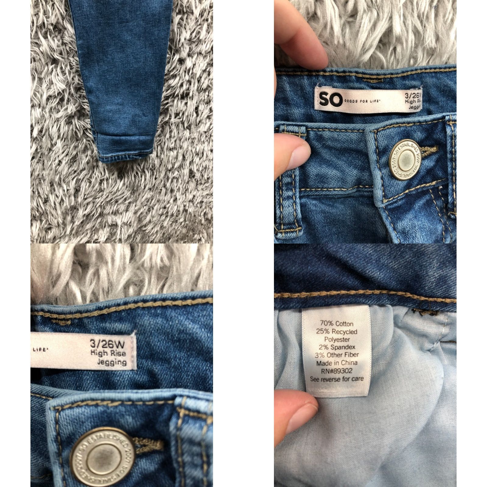 Vintage SO High Rise Jegging Jeans Size 3 Juniors Dark Wash Blue Denim Women 5-Pocket Style Regular Fit Vintage: No Size 26" / US 2 / IT 38 - 8 Thumbnail
