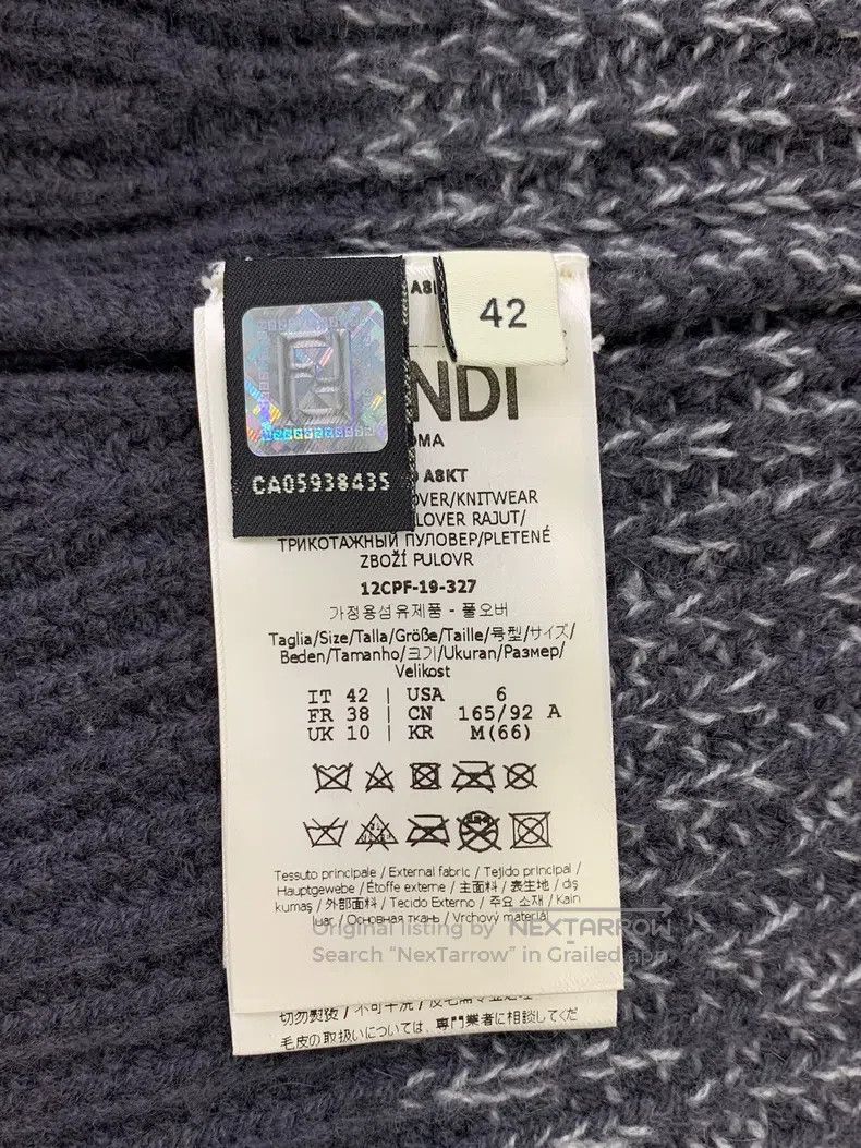 Fendi Fendi Gray color block striped mink fur knit sweater Size S / US 4 / IT 40 - 5 Thumbnail