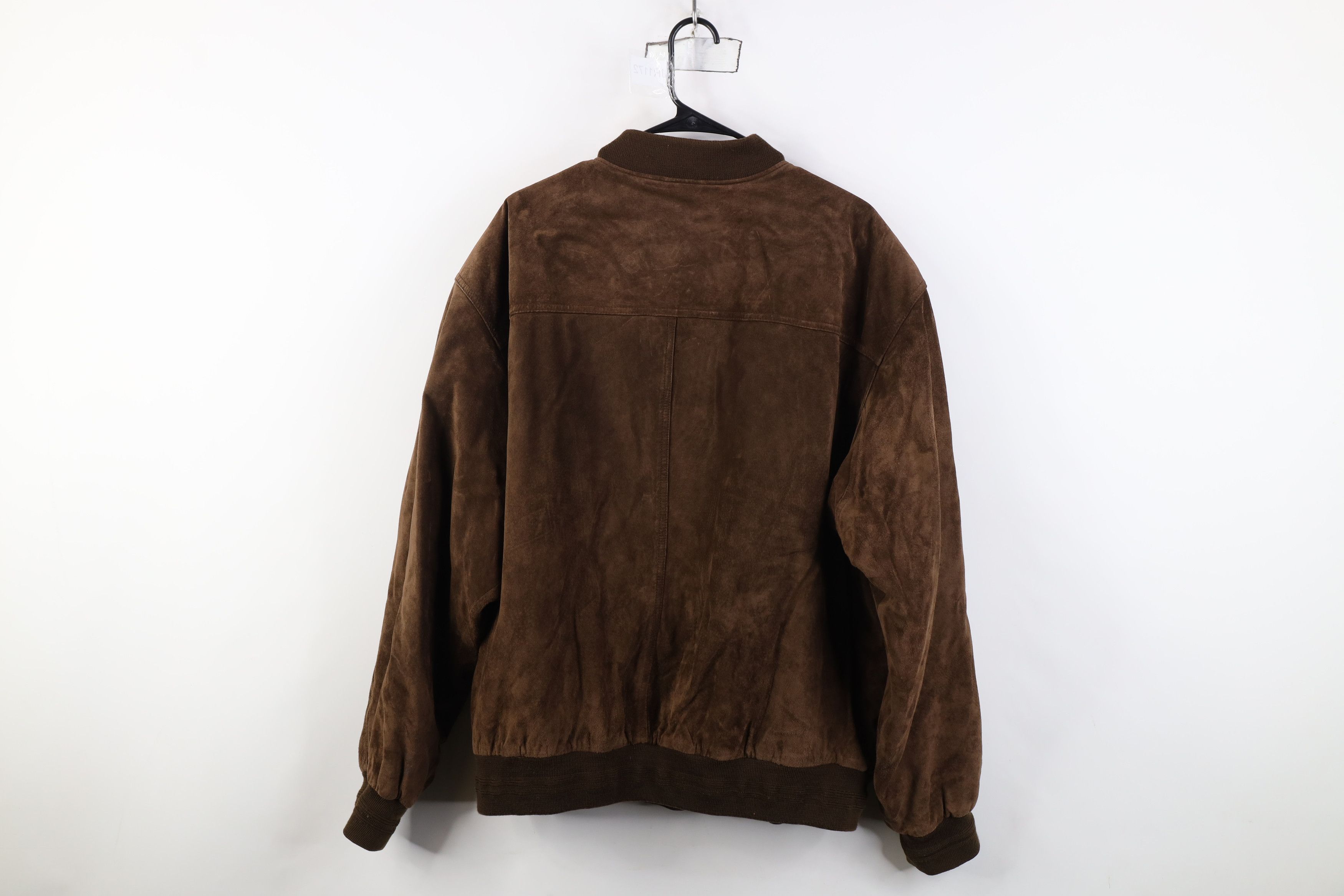 Vintage Vintage 90s Streetwear Suede Leather Bomber Jacket Brown Size US XL / EU 56 / 4 - 14 Thumbnail