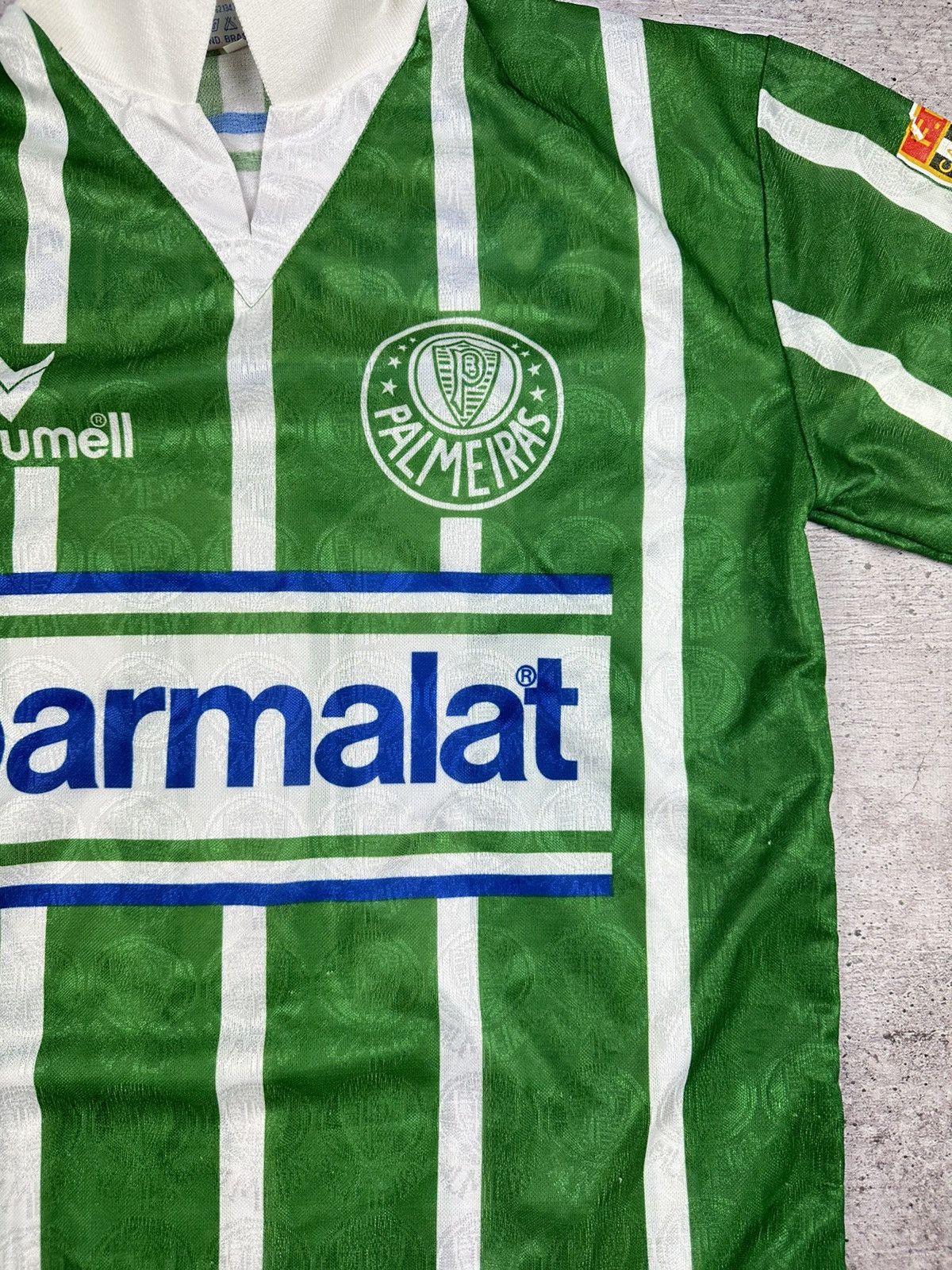 Vintage 1993/94 Rhumell Palmeiras #10 Match Worn Home Jersey Size US L / EU 52-54 / 3 - 9 Thumbnail
