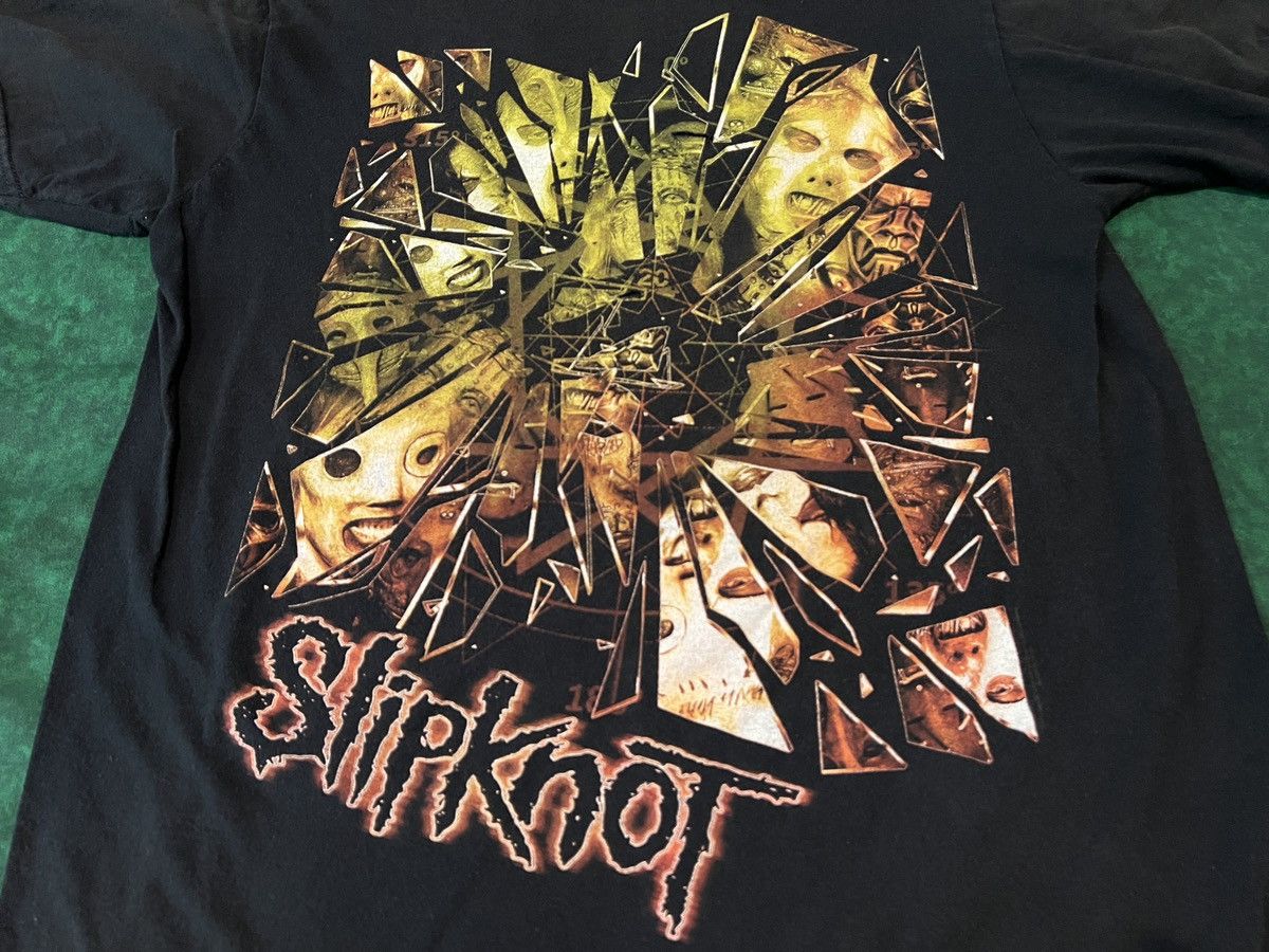 Band Tees × Slipknot × Vintage Official Slipknot - Shattered Broken Glass Black Shirt Rock Size US L / EU 52-54 / 3 - 2 Thumbnail