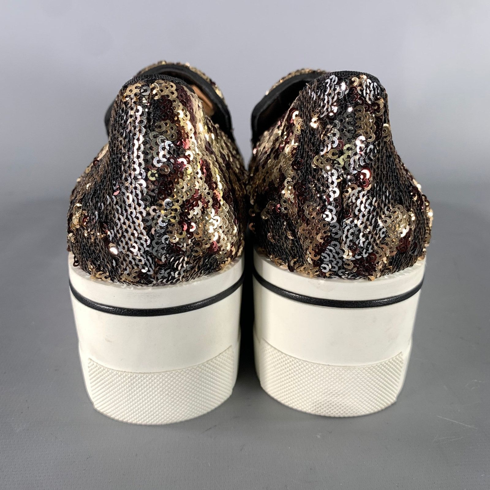 Stella McCartney STELLA McCARTNEY Silver Gold Sequined Slip On Sneakers Size US 9 / IT 39 - 3 Thumbnail