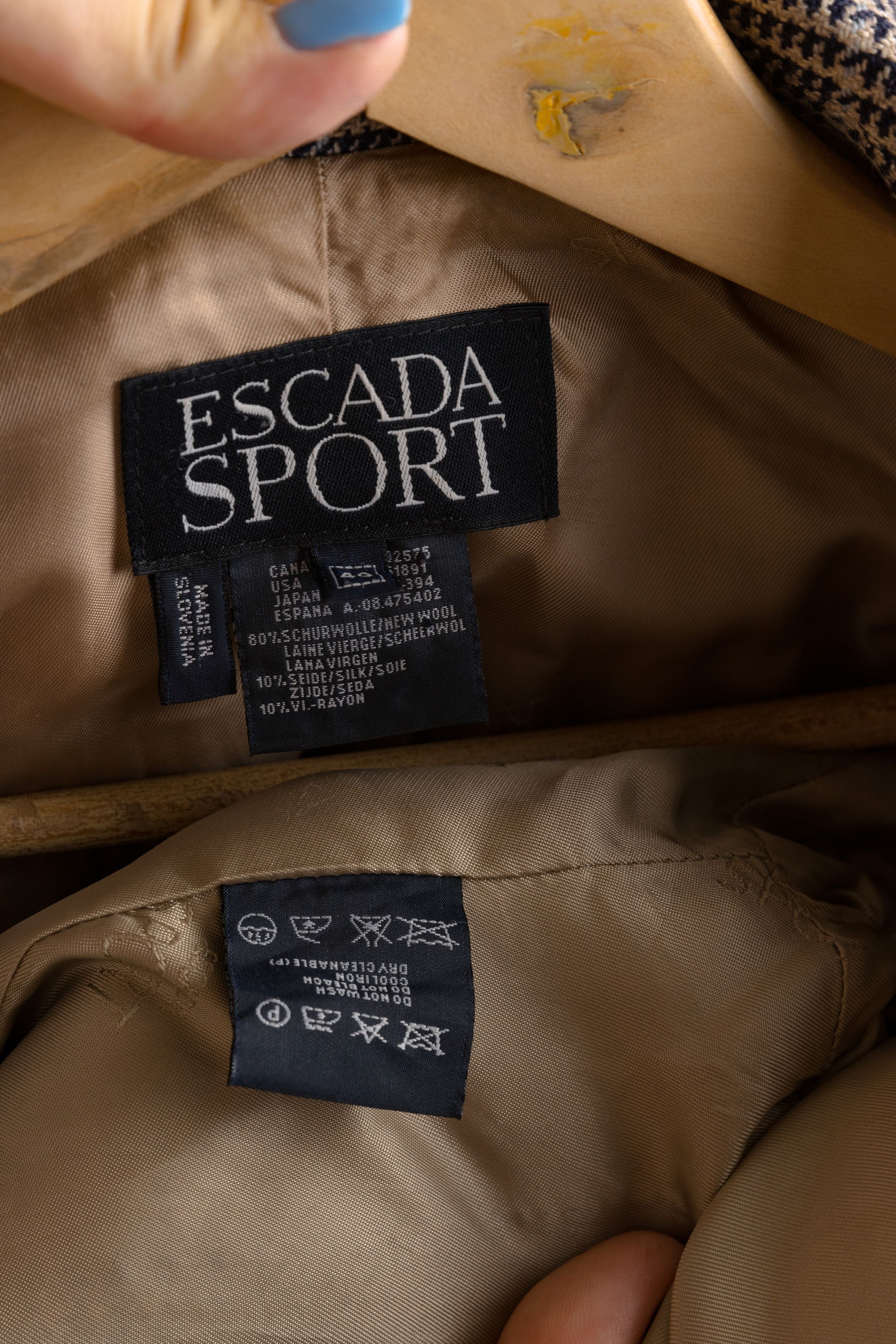Escada ESCADA Sport Checked Wool Schurwool Blazer 7587 Size S / US 4 / IT 40 - 9 Thumbnail