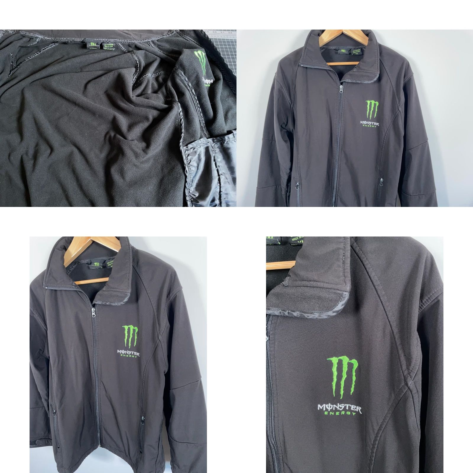 Vintage VINTAGE Monster Energy Jacket Mens L Black Softshell Full Zip Lined Pockets Logo Embroidered Bomber Retro Fall Winter Size US L / EU 52-54 / 3 - 8 Thumbnail