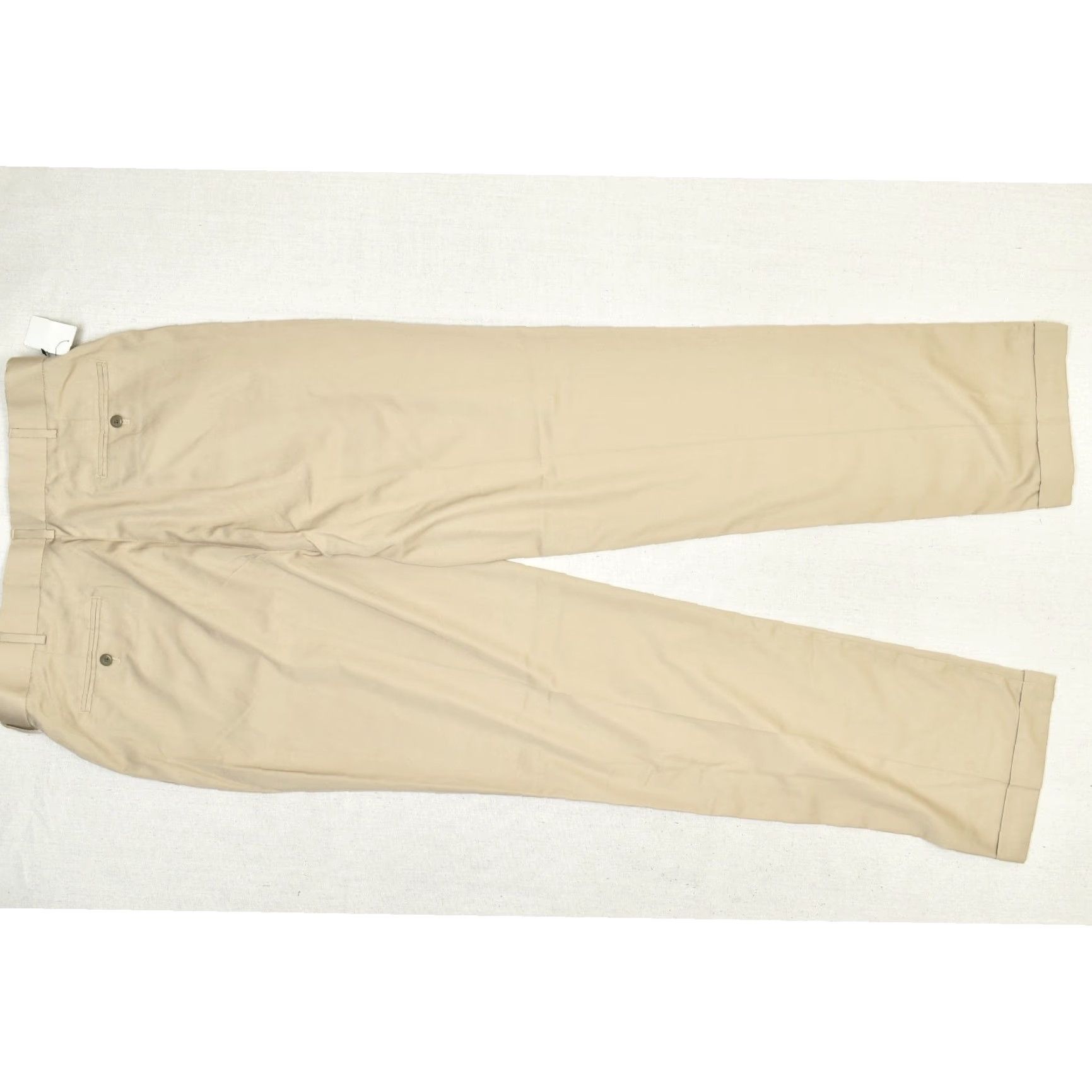 Vintage Foundry Supply Co. Men’s Tan Pleated Dress Pants Regular 38x38 Slas h Pocket Cotton 65% Polyester 35% Rayon Jeans? Size US 38 / EU 54 - 2 Thumbnail