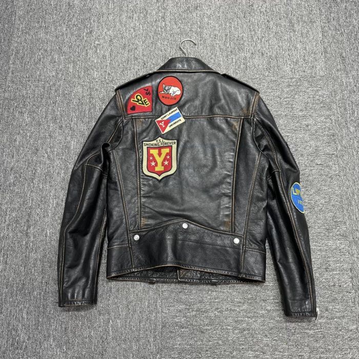 Ysl patch leather on sale jacket