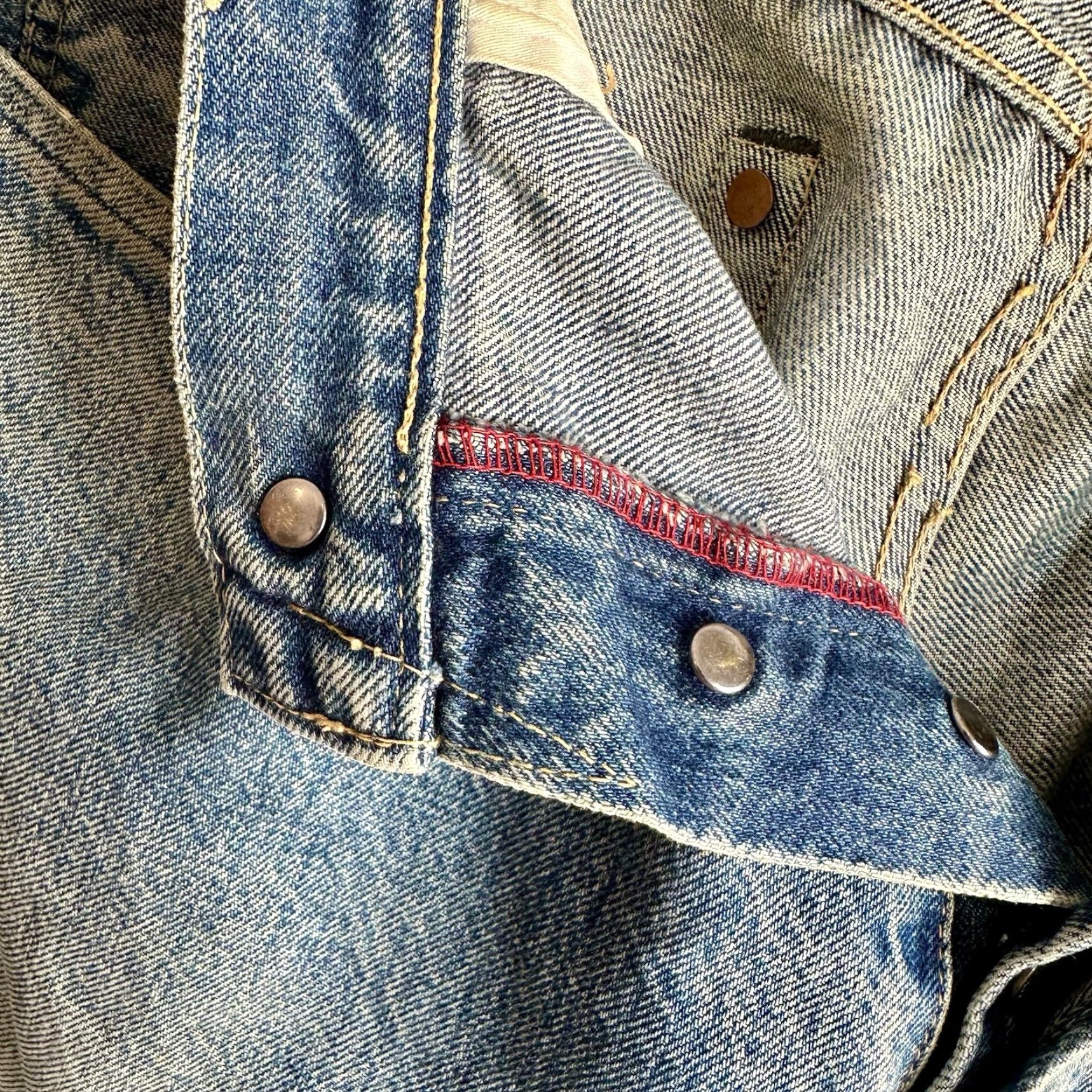 Vintage DOPE Jeans Selvage Japanese Made Dope & Drakkar Redline Blue 34x34 Men's Straight 34 Inseam Size US 34 / EU 50 - 5 Thumbnail
