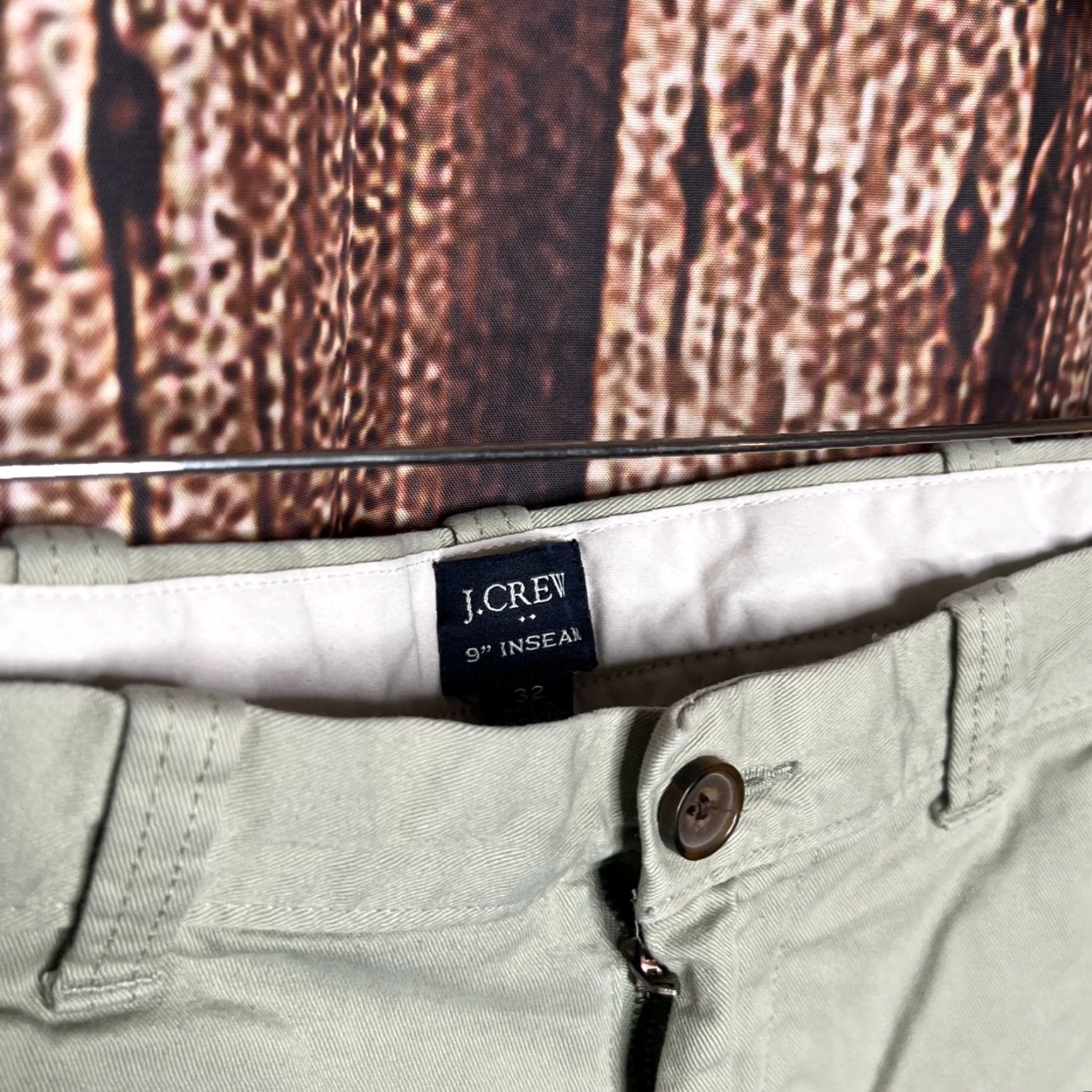 J.Crew J.CREW Classic Chino Shorts 32 Mens Khaki 9” Inseam Regular Beige Cotton Short trousers Size US 32 / EU 48 - 2 Thumbnail