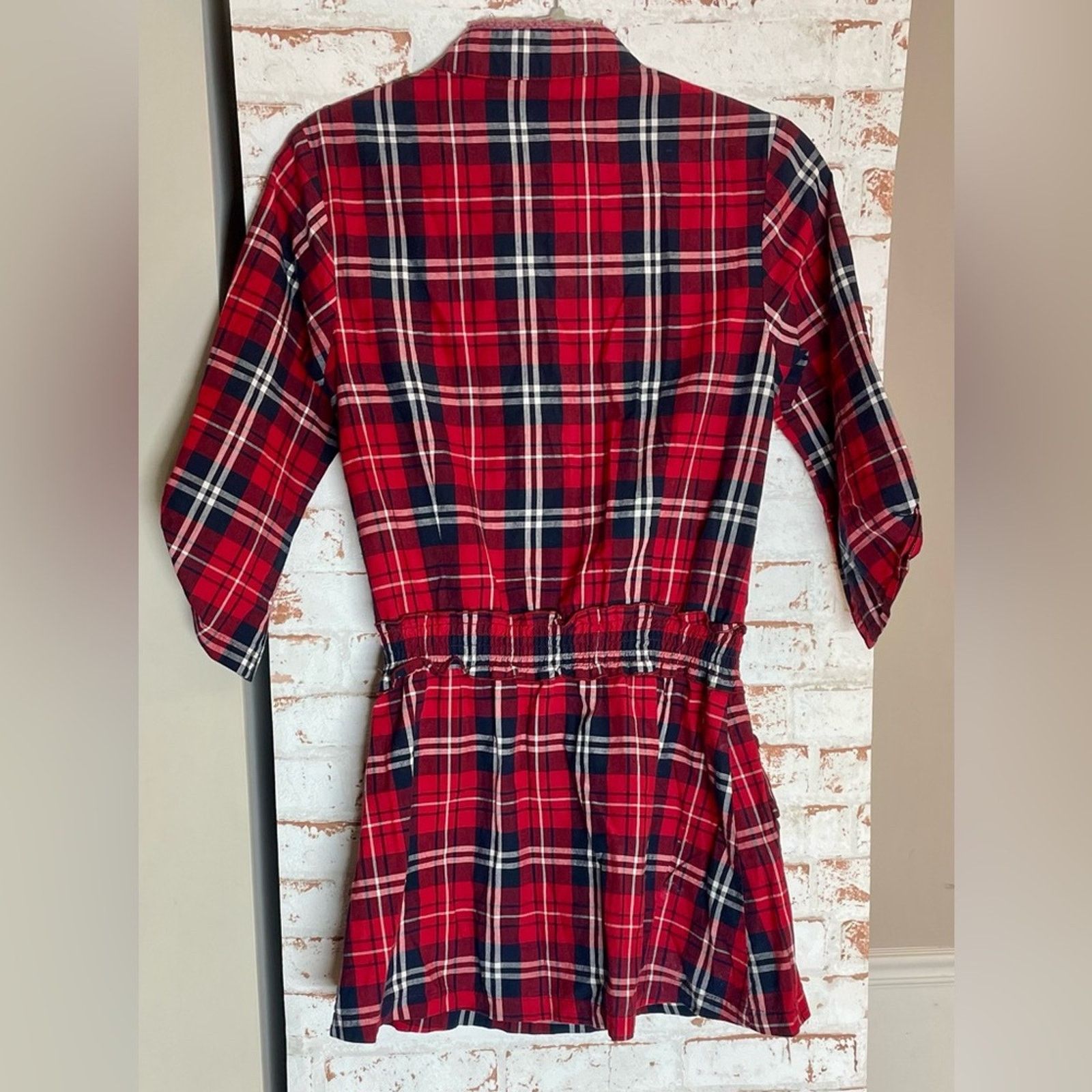& Other Stories Gracia Red and Navy Plaid Dress Size S / US 4 / IT 40 - 2 Thumbnail