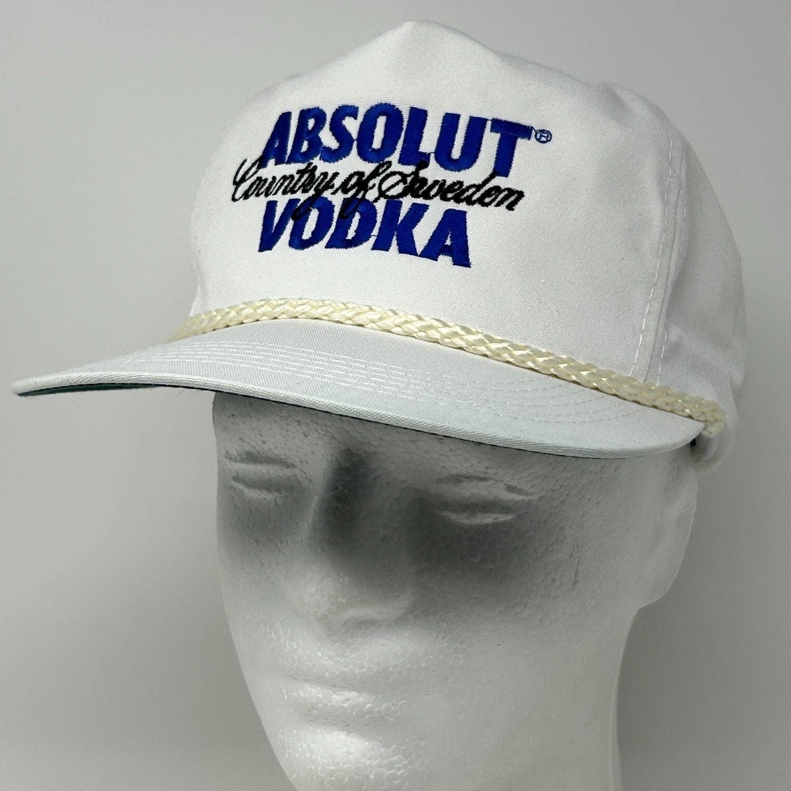 Vintage Vintage 90s Absolut Vodka Hat Baseball Cap Alcohol White Size ONE SIZE - 10 Thumbnail