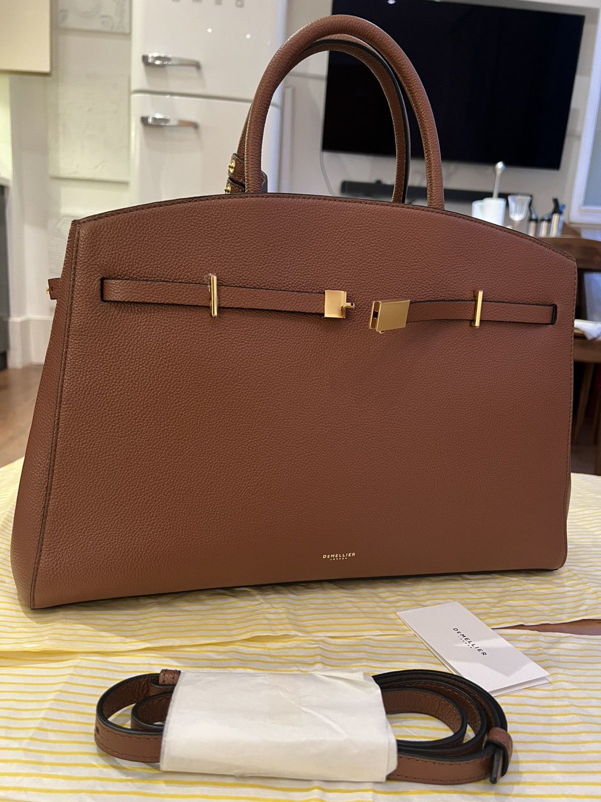Other DEMELLIER The Hudson Tote Bag brown Grain Leather 40x27x16.5 Size ONE SIZE - 6 Thumbnail