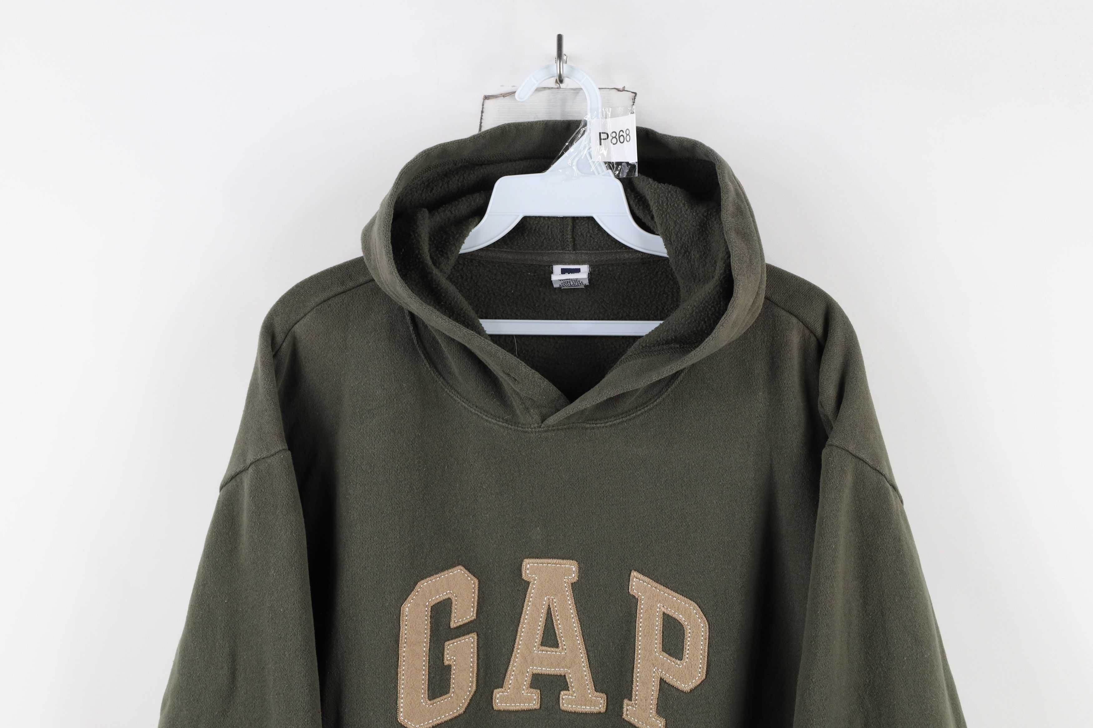 Gap × Vintage Vintage Gap Spell Block Letter Hoodie Sweatshirt Moss Green Size US M / EU 48-50 / 2 - 2 Thumbnail