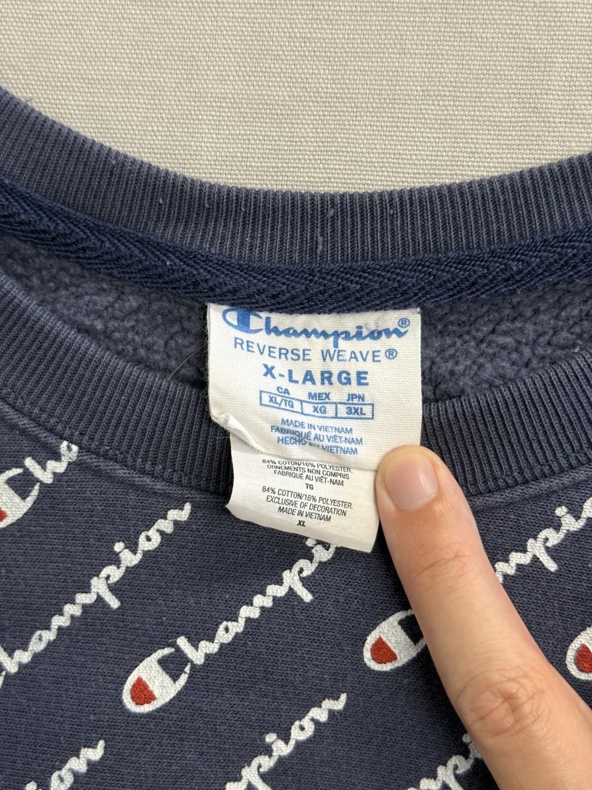Champion Faded Champion Reverse Weave Sweatshirt Crewneck Navy AOP XL Size US XL / EU 56 / 4 - 3 Thumbnail