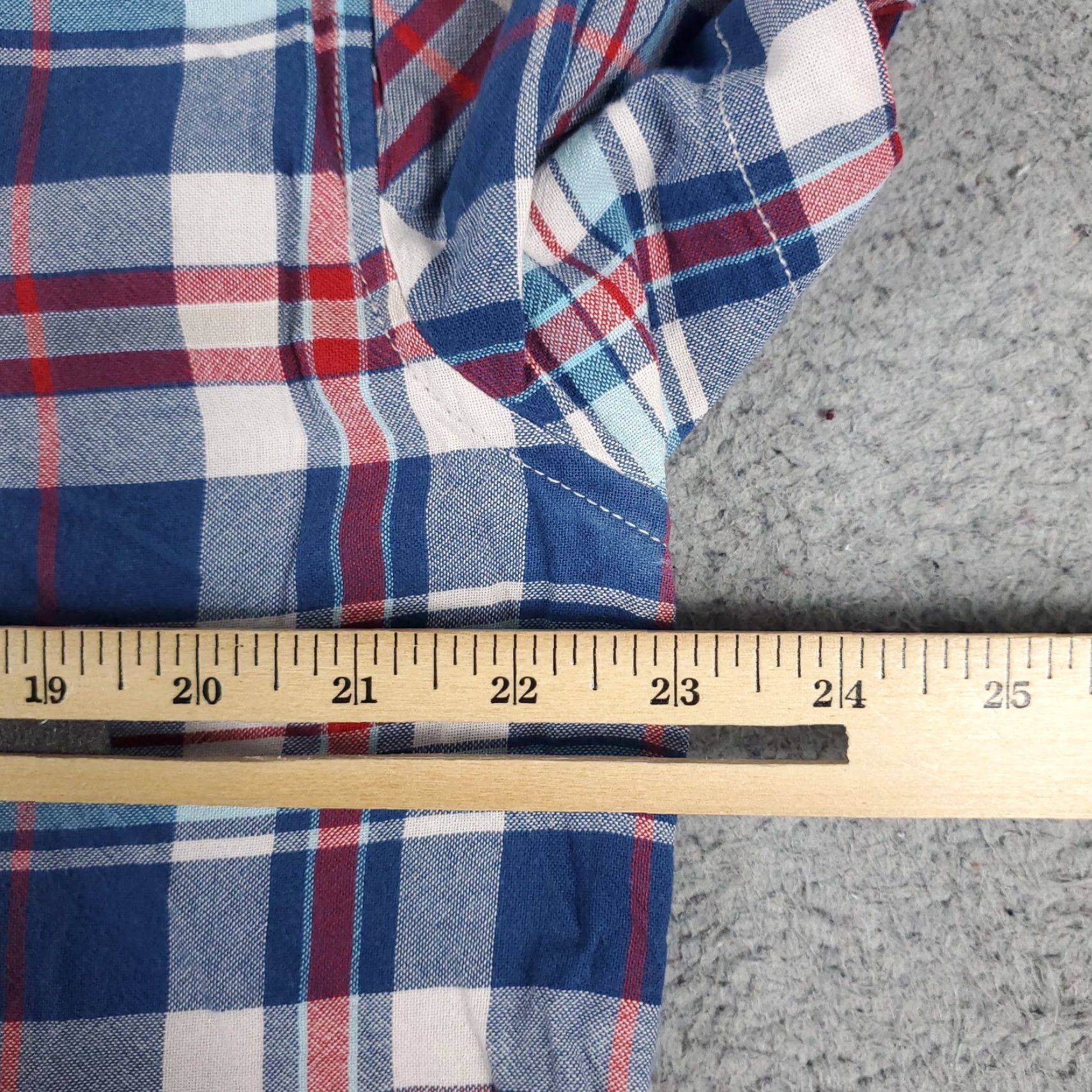American Eagle Outfitters American Eagle Shirt Mens Large Blue Plaid Button-Up Short Sleeve Size US L / EU 52-54 / 3 - 6 Thumbnail