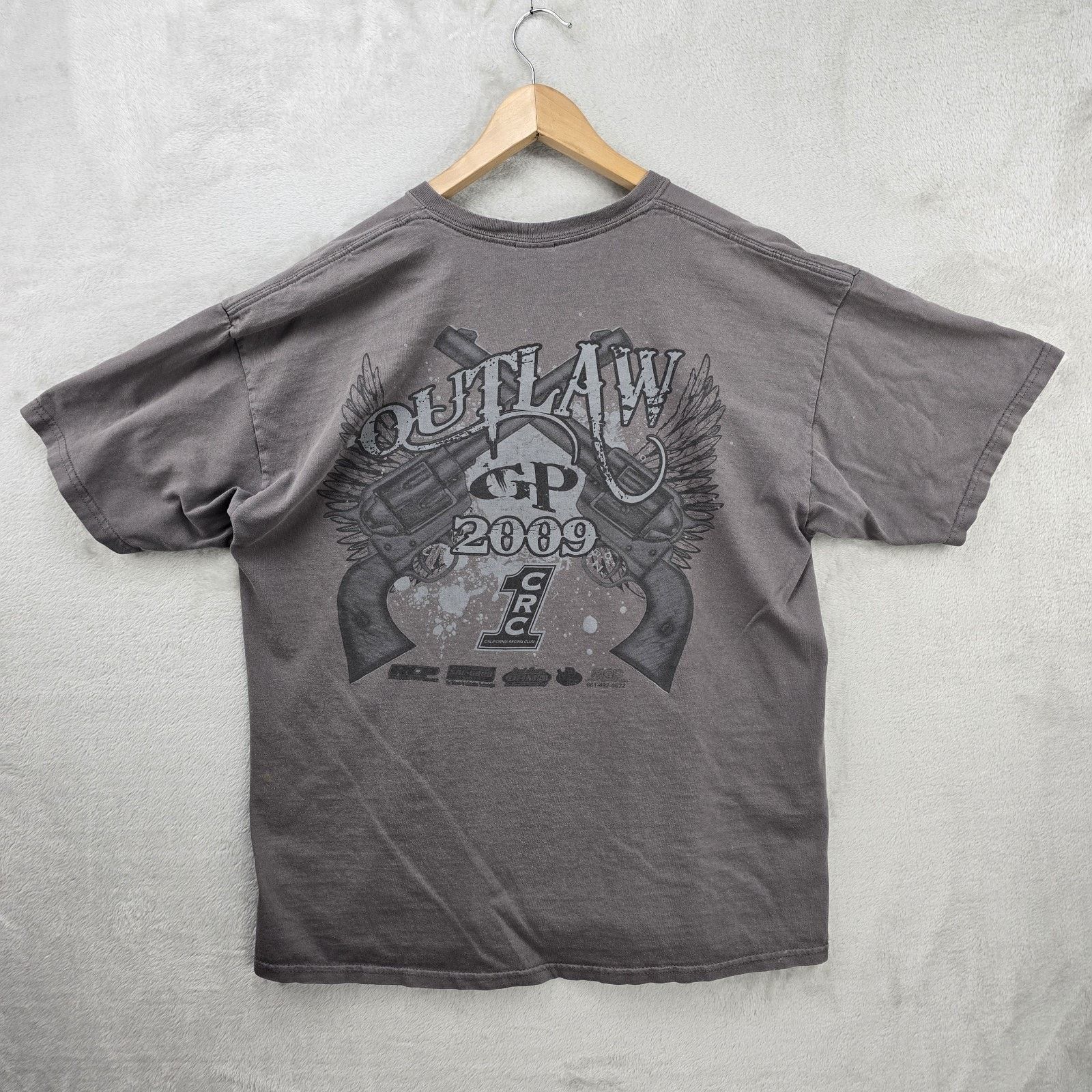Gildan Outlaw Grand Prix CRC Motocross Shirt Mens XL Y2K 2009 Size US XL / EU 56 / 4 - 8 Thumbnail