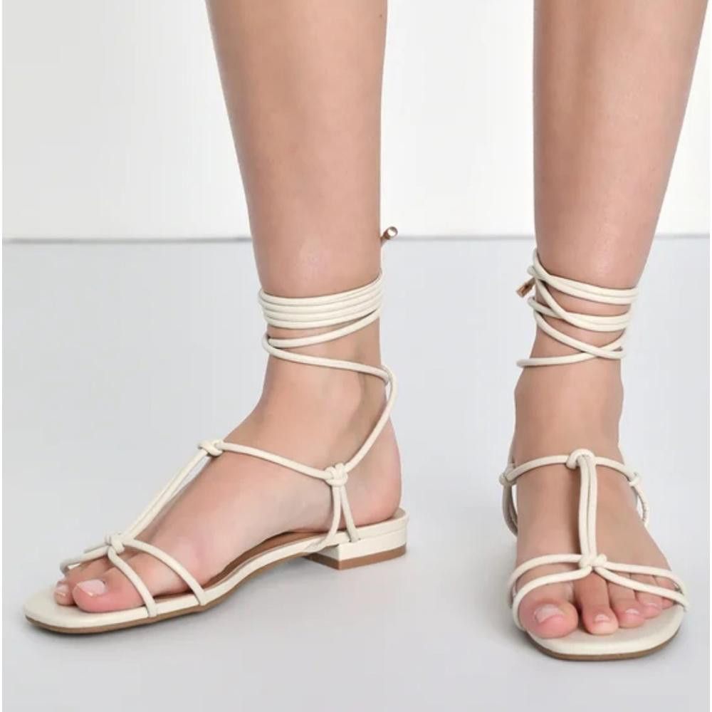 Lulus Lulus l NWT Storyy Ivory Strappy Lace-Up Sandals Size 6 Size US 6 / IT 36 - 1 Thumbnail