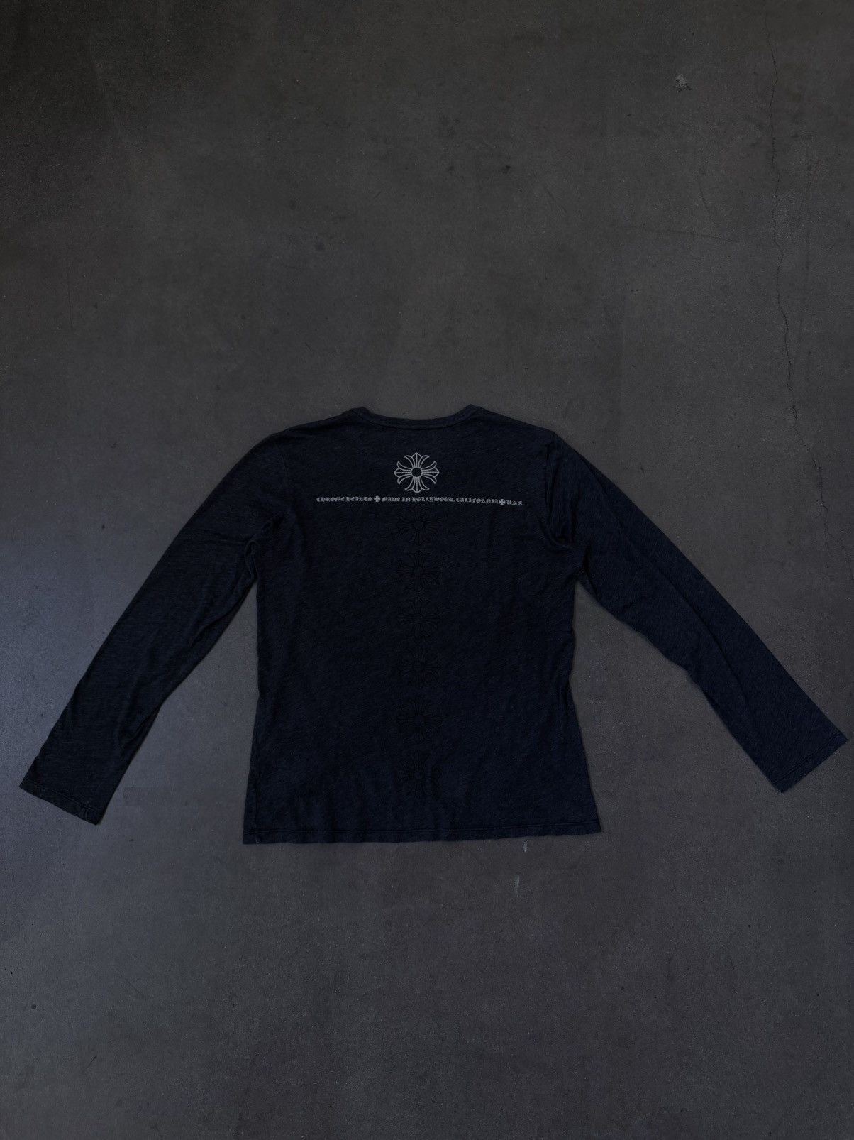 Chrome Hearts Chrome Hearts Hollywood Vertical Cross Long Sleeve T-Shirt Size US M / EU 48-50 / 2 - 1 Thumbnail