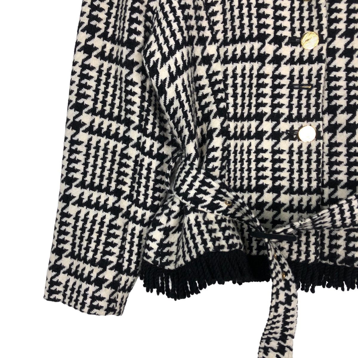 Japanese Brand 🔥Vintage Cropped Tweed Jacket Wool Belt Leggy Press Japan Size M / US 6-8 / IT 42-44 - 4 Thumbnail