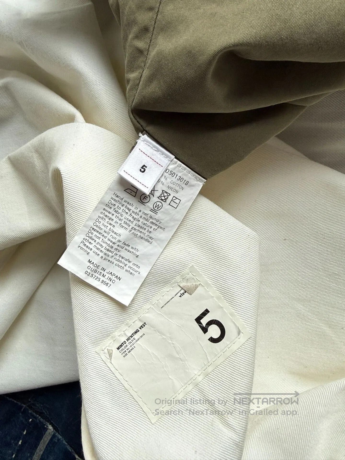 Visvim VISVIM Minto Hunting Vest in Olive Green. Size US XXL / EU 58 / 5 - 9 Thumbnail