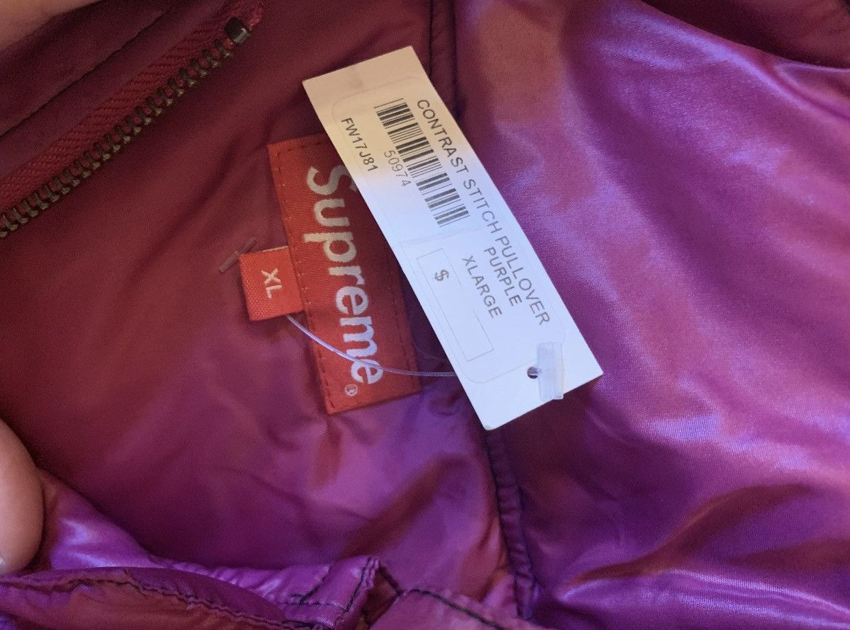 Supreme Supreme Contrast Stitch Pullover Purple Size US XL / EU 56 / 4 - 5 Thumbnail