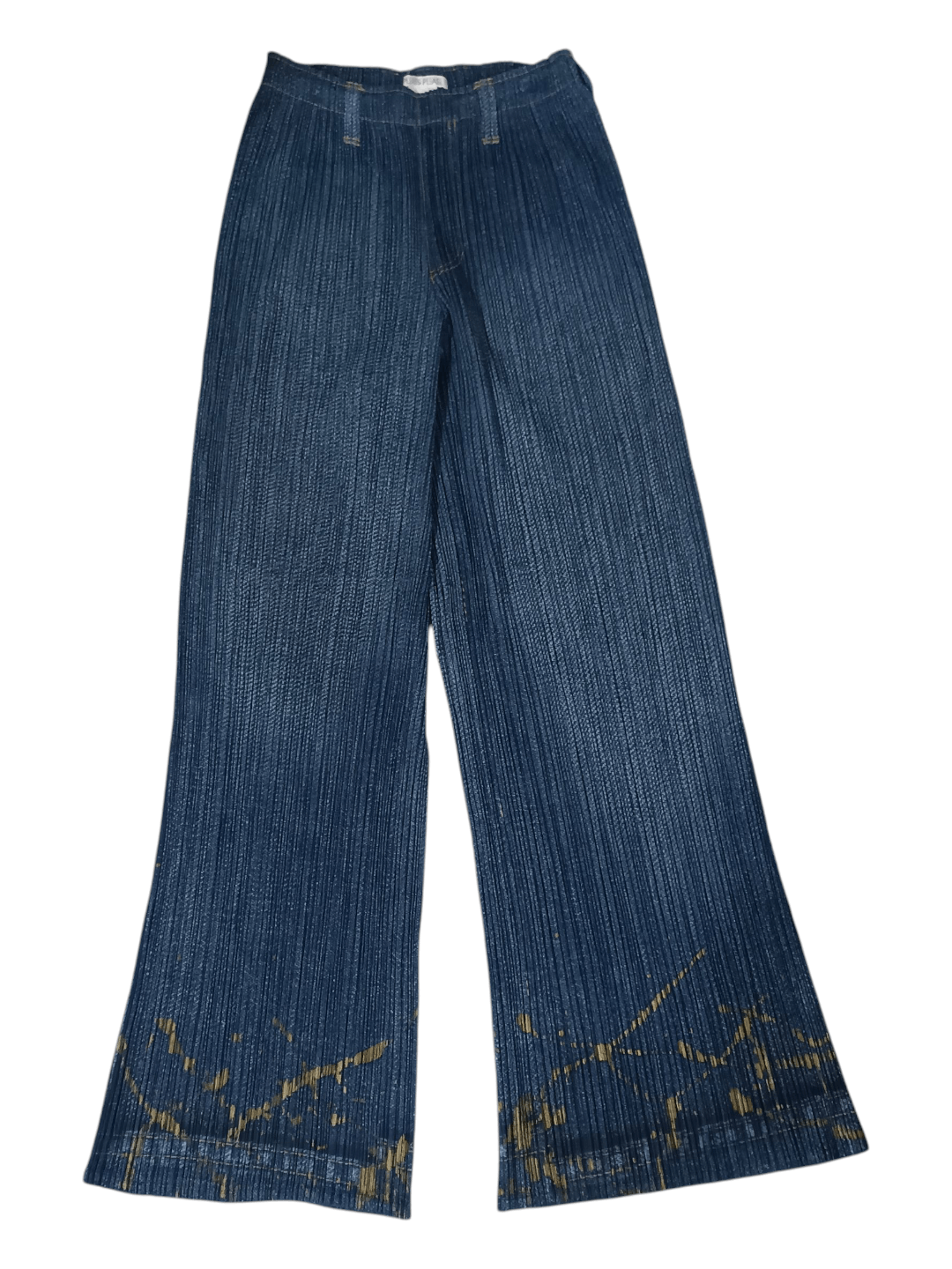 Pleats Please Issey Miyake Pleats Please Denim Flared Splatter Printed Size 29" - 2 Thumbnail